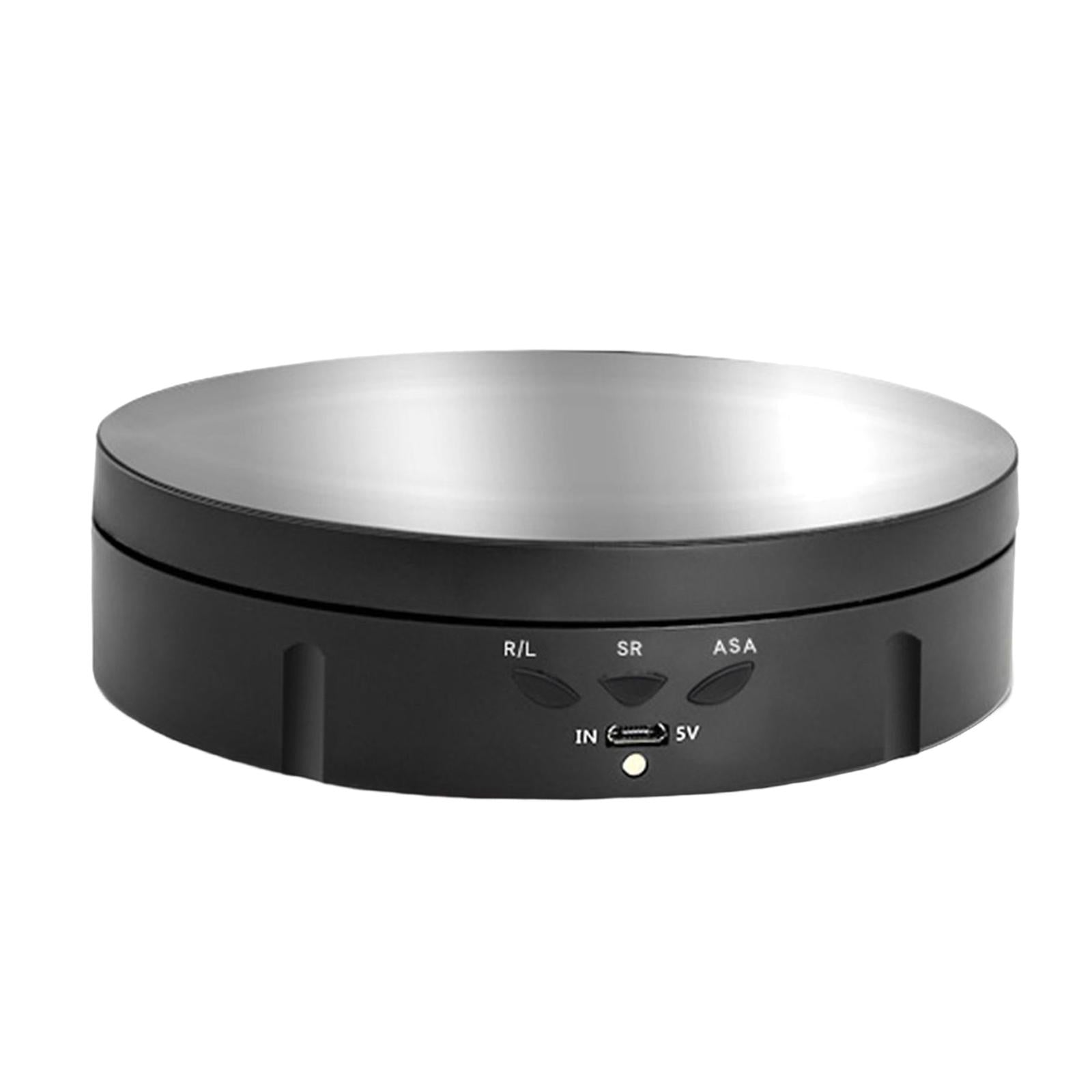 Electronic 360 Degree Rotating Turntable Jewelry Holder for Jewelry Cake Black