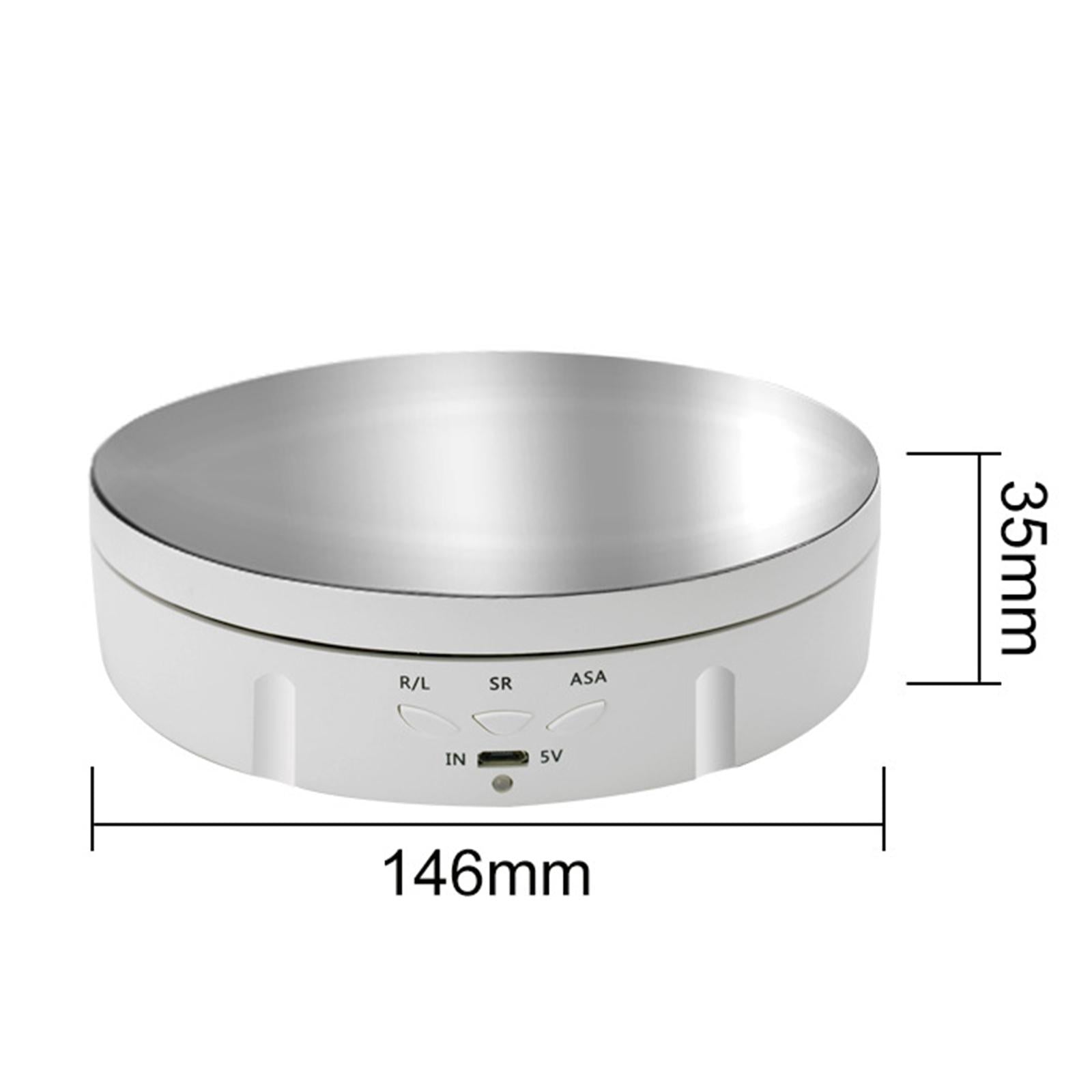 Electronic 360 Degree Rotating Turntable Jewelry Holder for Jewelry Cake White