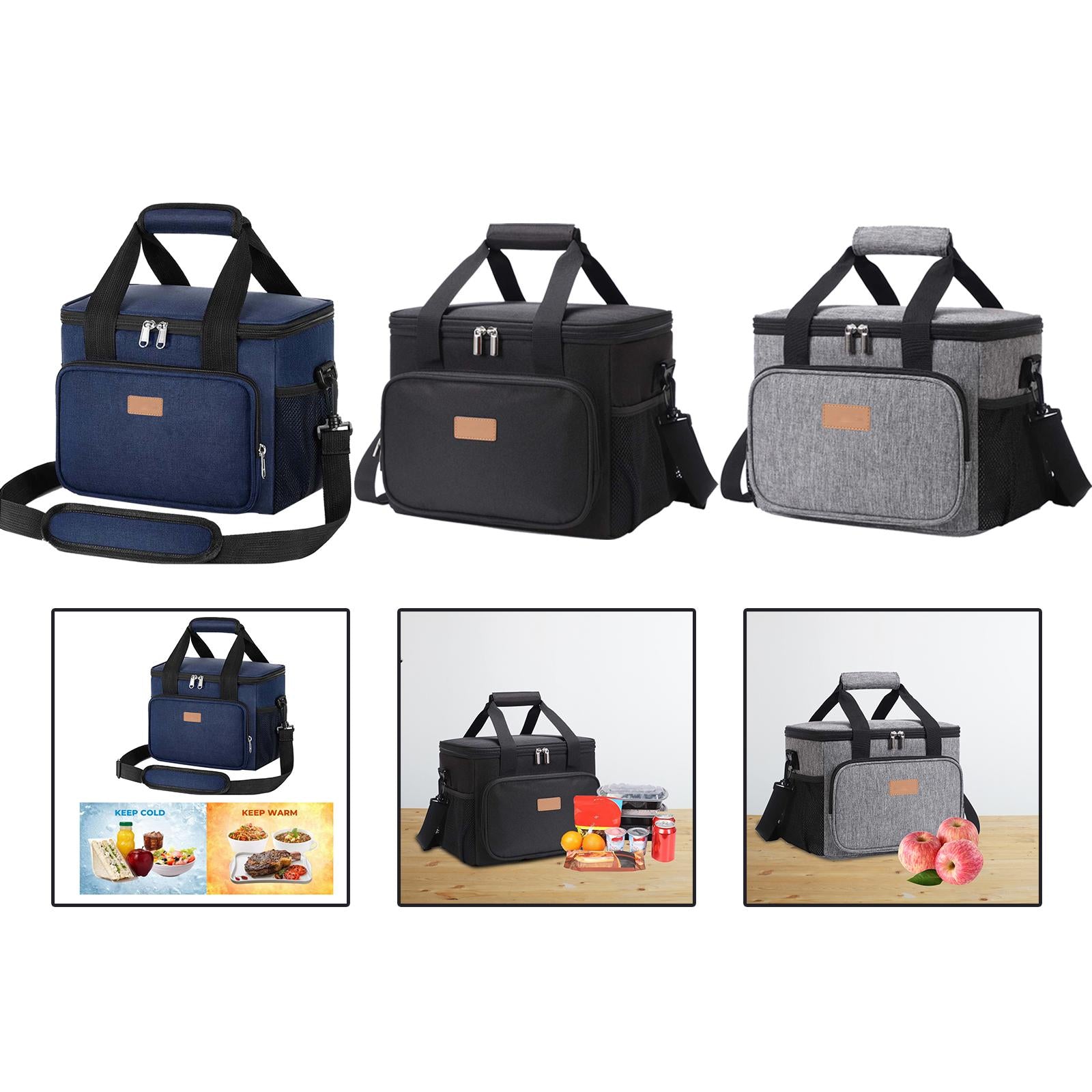 Portable Lunch Pouch Reusable Food Container for Picnic, Office Black