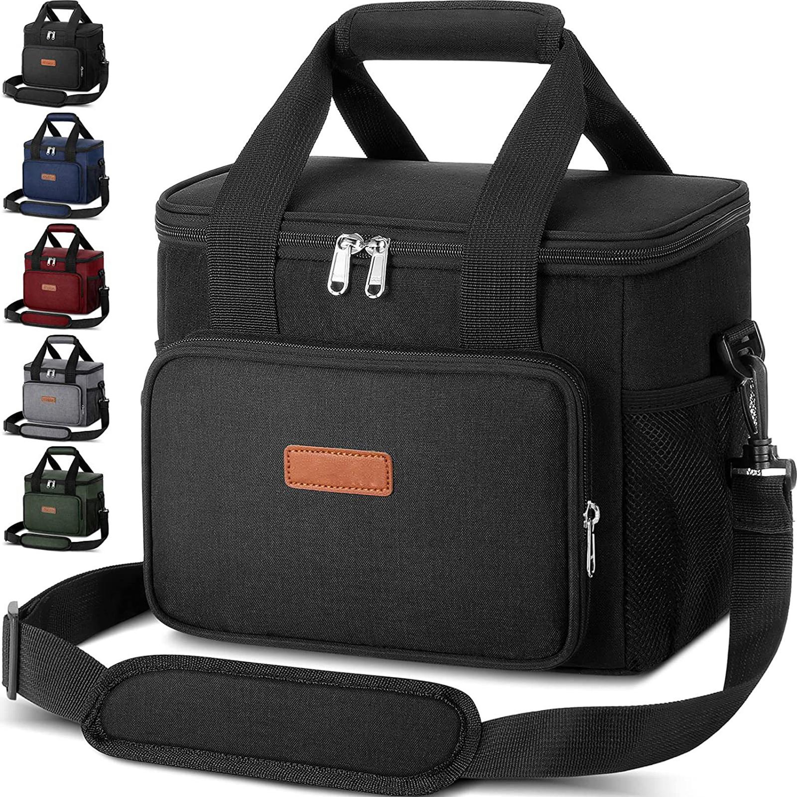 Portable Lunch Pouch Reusable Food Container for Picnic, Office Black