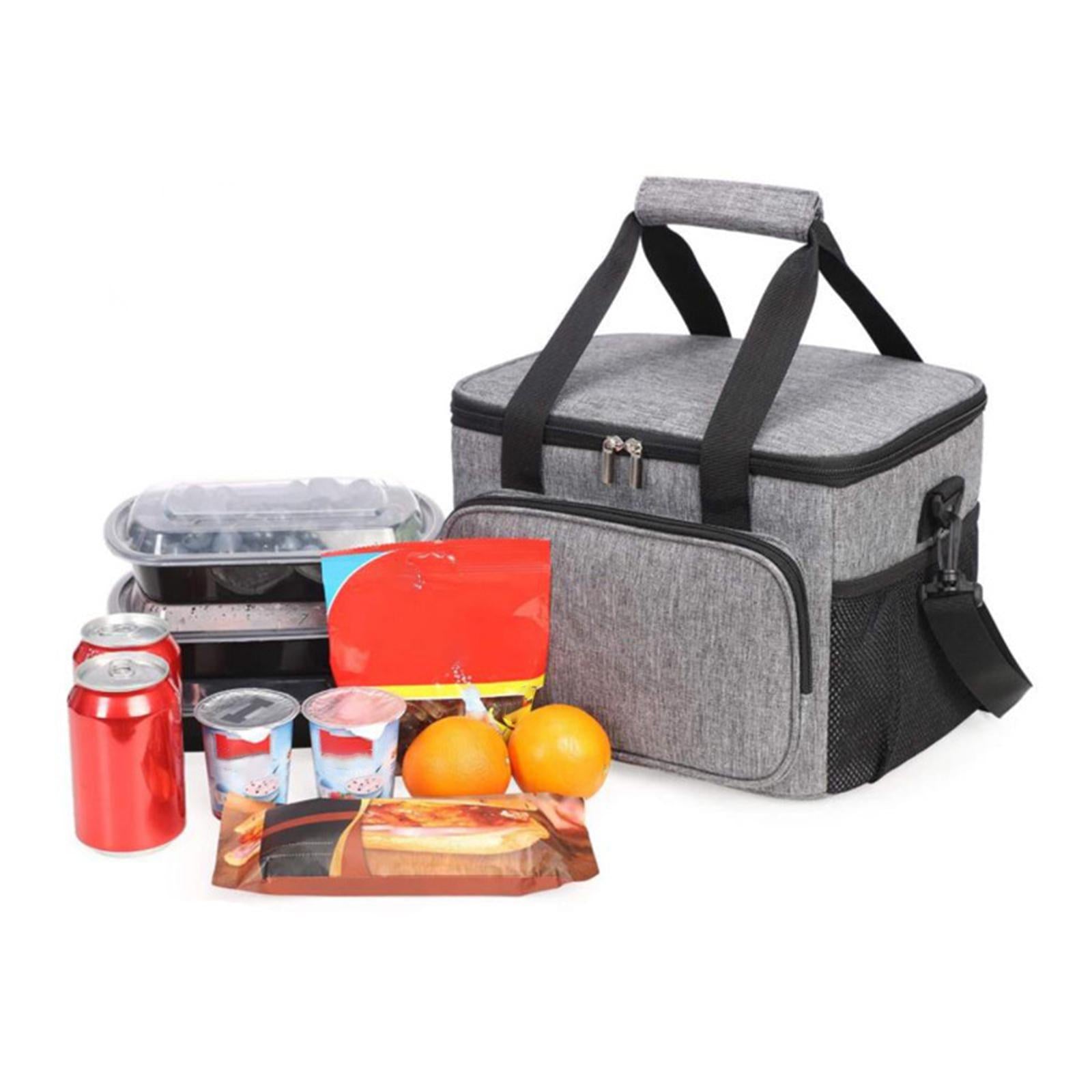 Portable Lunch Pouch Reusable Food Container for Picnic, Office Gray