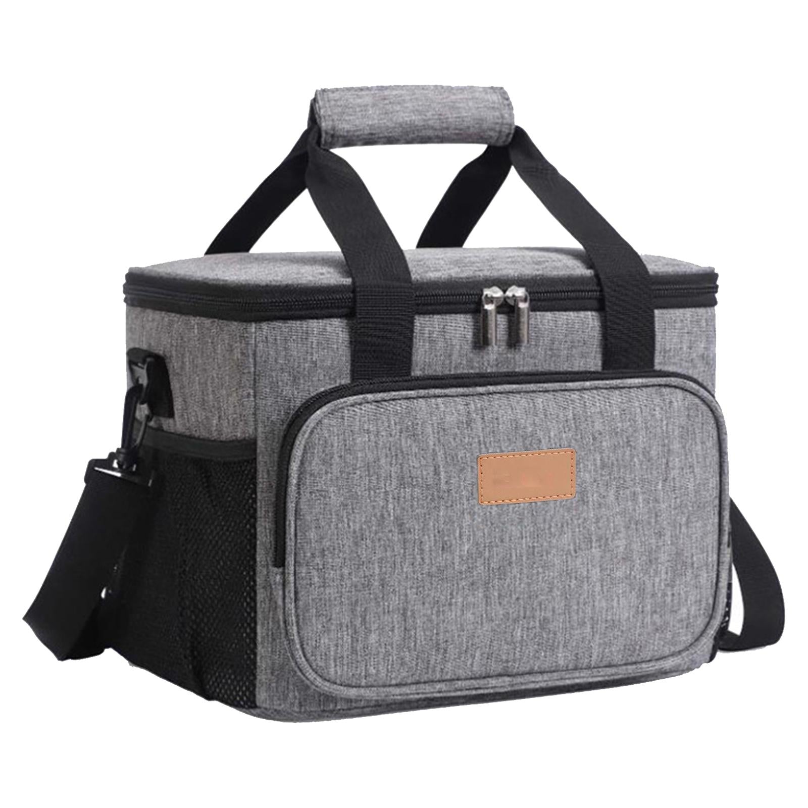 Portable Lunch Pouch Reusable Food Container for Picnic, Office Gray