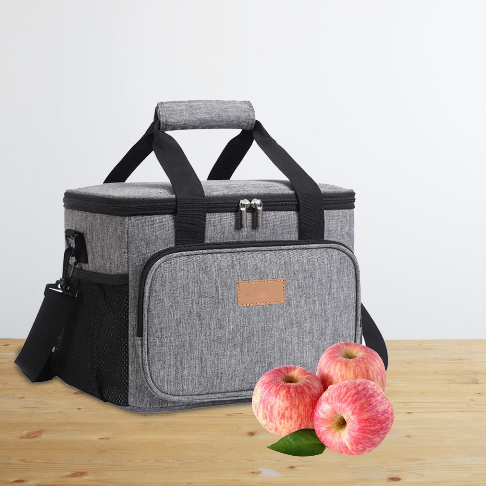 Portable Lunch Pouch Reusable Food Container for Picnic, Office Gray