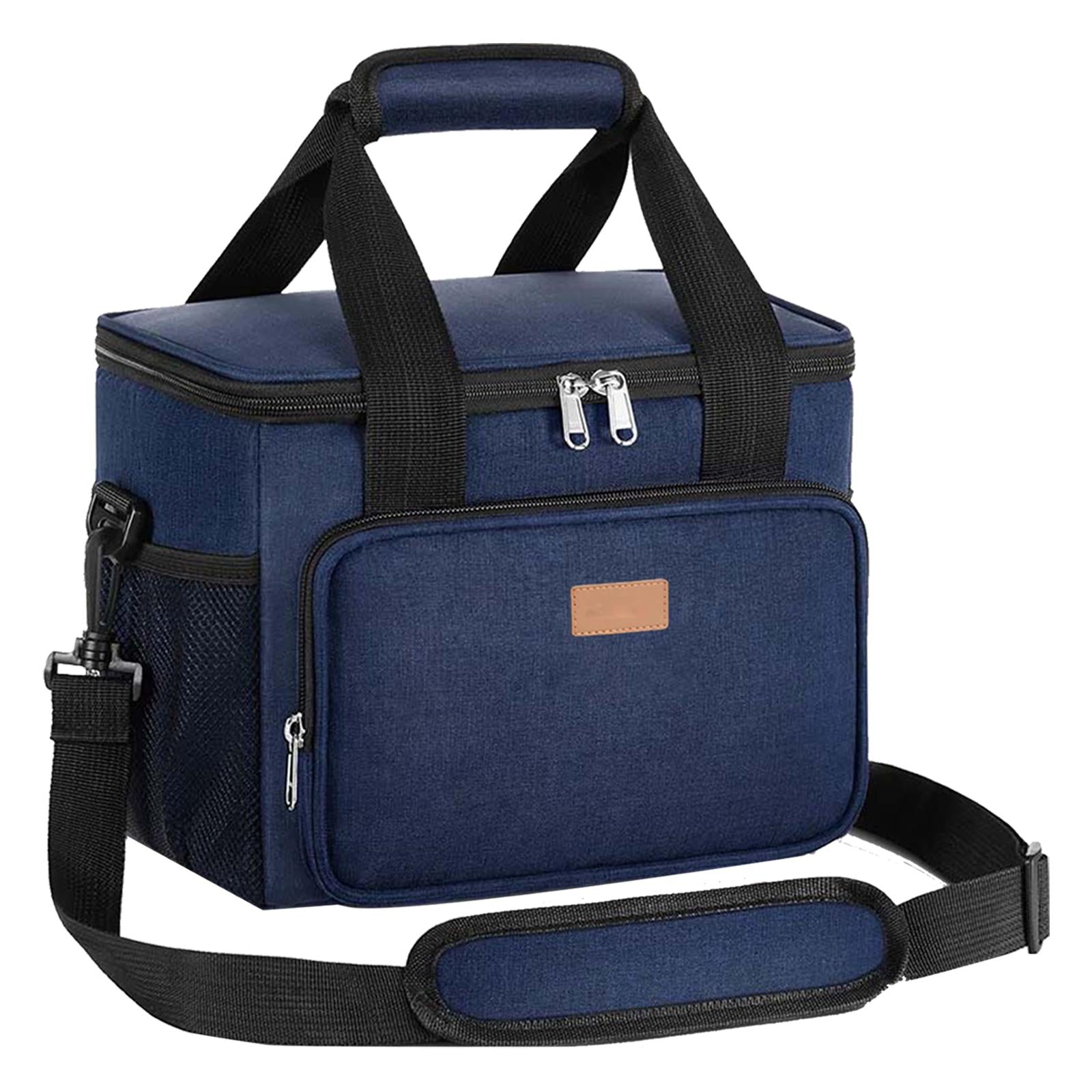 Portable Lunch Pouch Reusable Food Container for Picnic, Office Dark Blue
