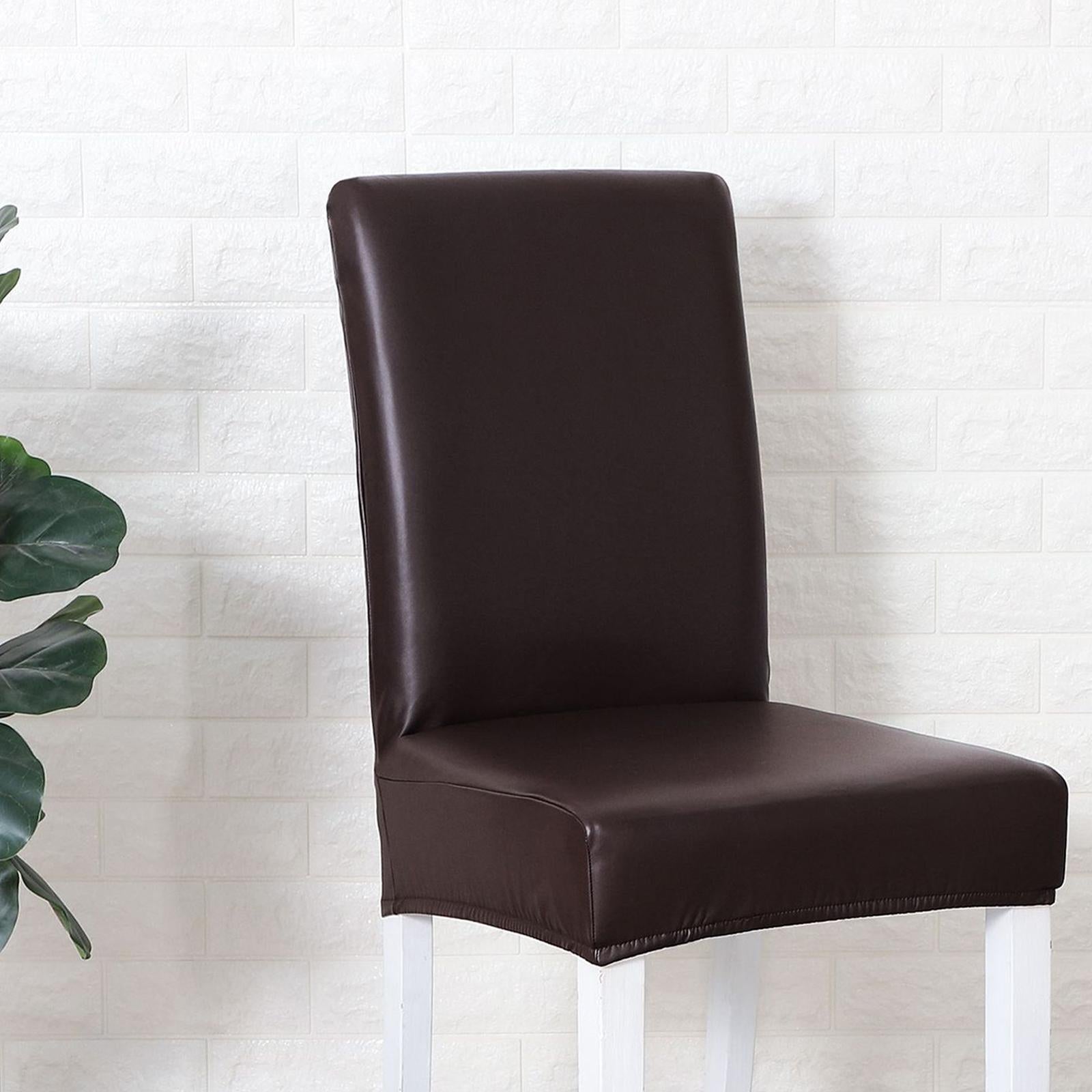 Chair Covers Waterproof Chair Slipcover Universal for Wedding Dark Brown