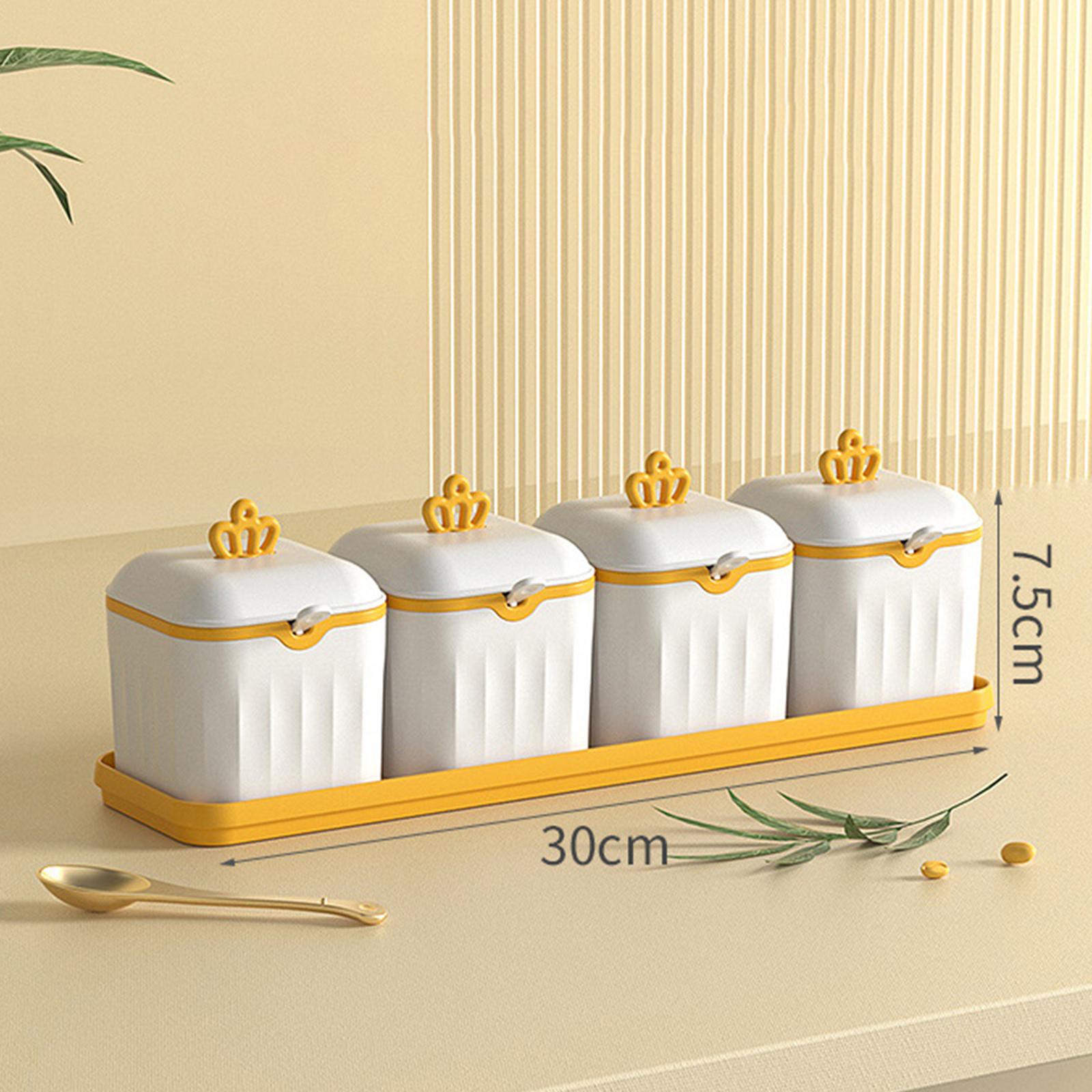 Double Layer Seasoning Box Set Seasoning Dispensers PP Material White