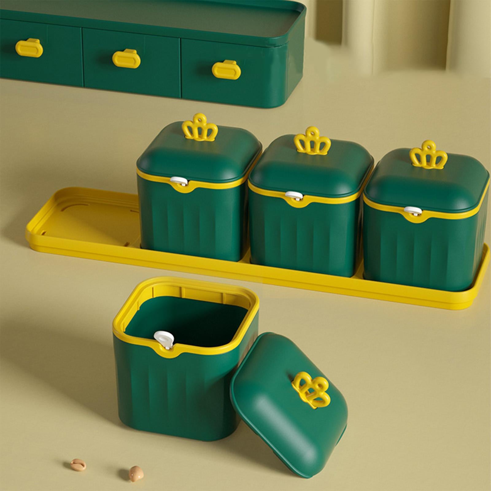 Double Layer Seasoning Box Set Seasoning Dispensers PP Material Green