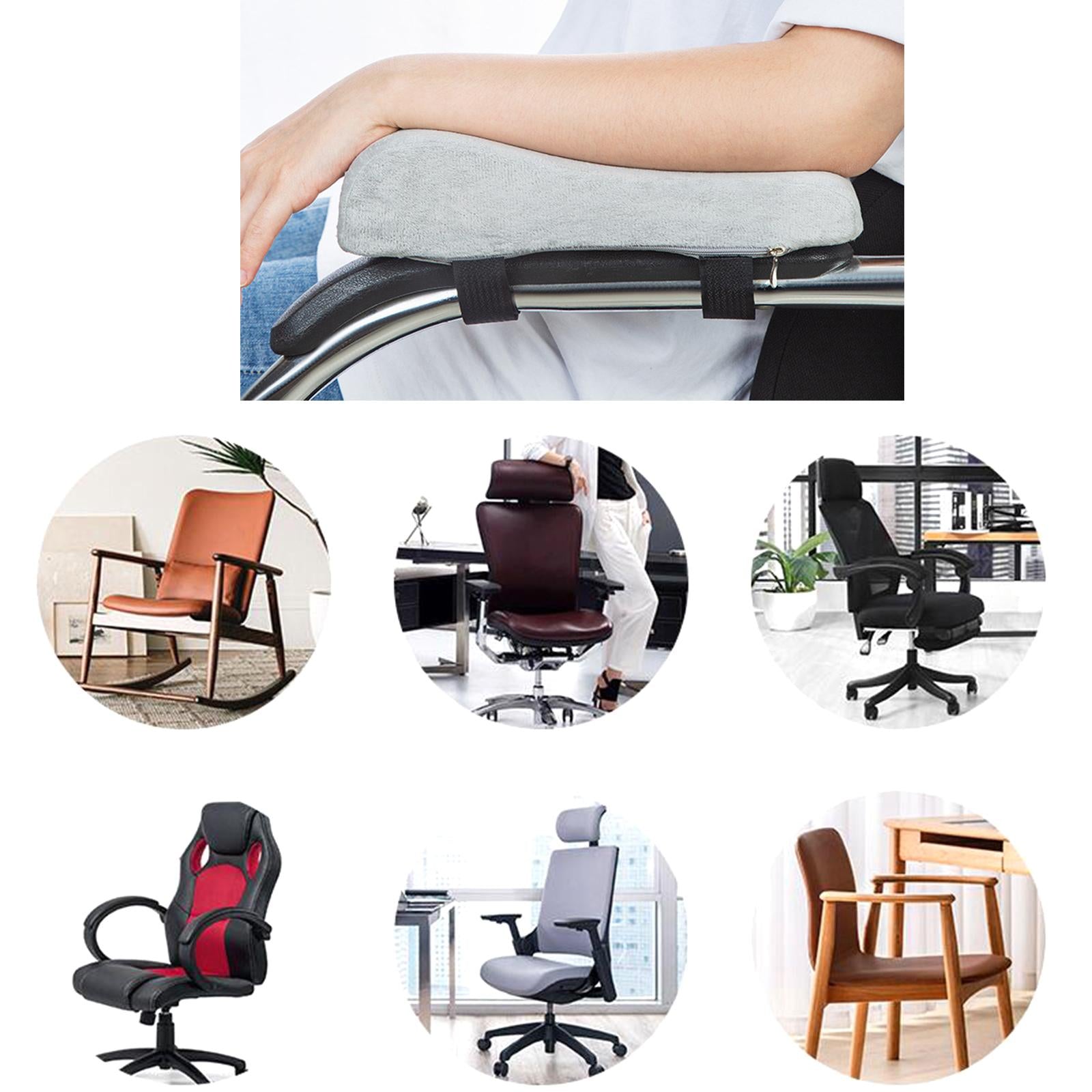 2x Armrest Pads Washable Removable Cover for Gaming Chair Office Chair Gray