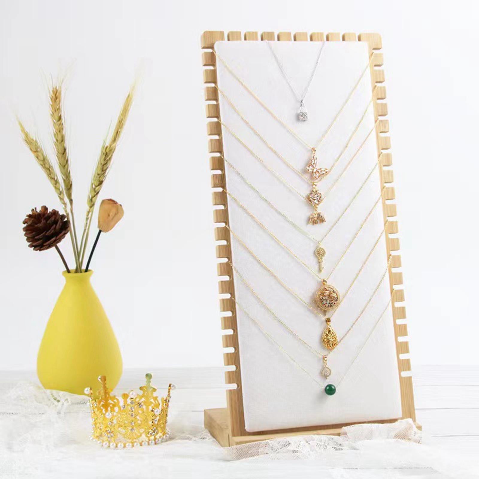 Necklace Display Stand Necklace Easel Showcase for Countertop Decor White