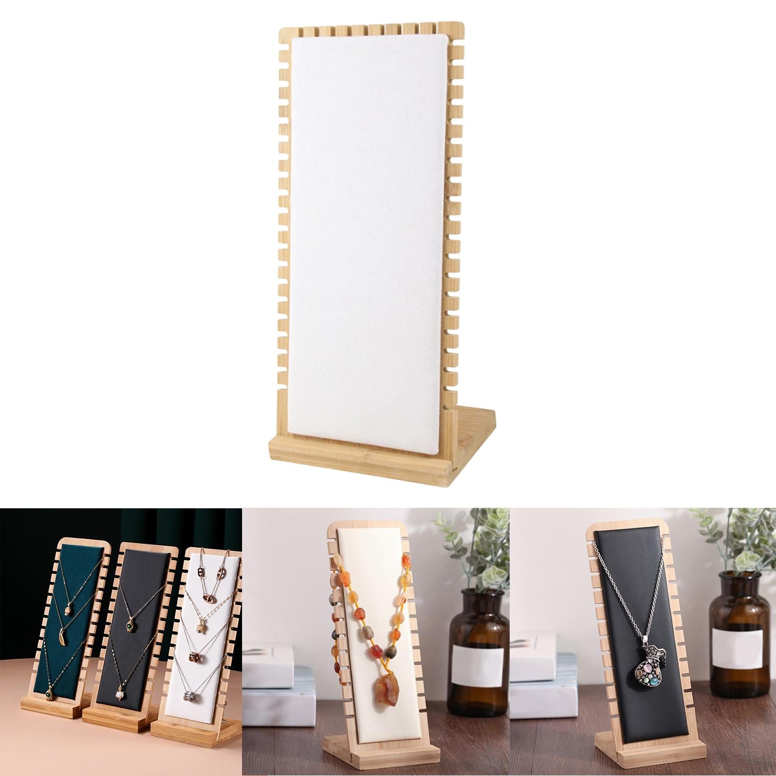 Necklace Display Stand Necklace Easel Showcase for Countertop Decor White