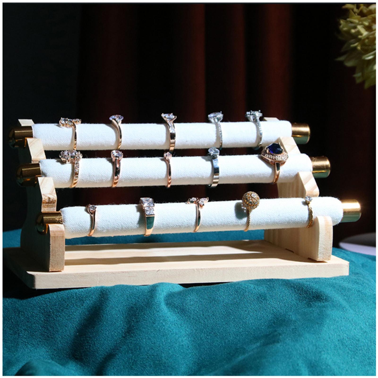 Freestanding Rings Display Holder Showcase Holder for Home Tabletop Green