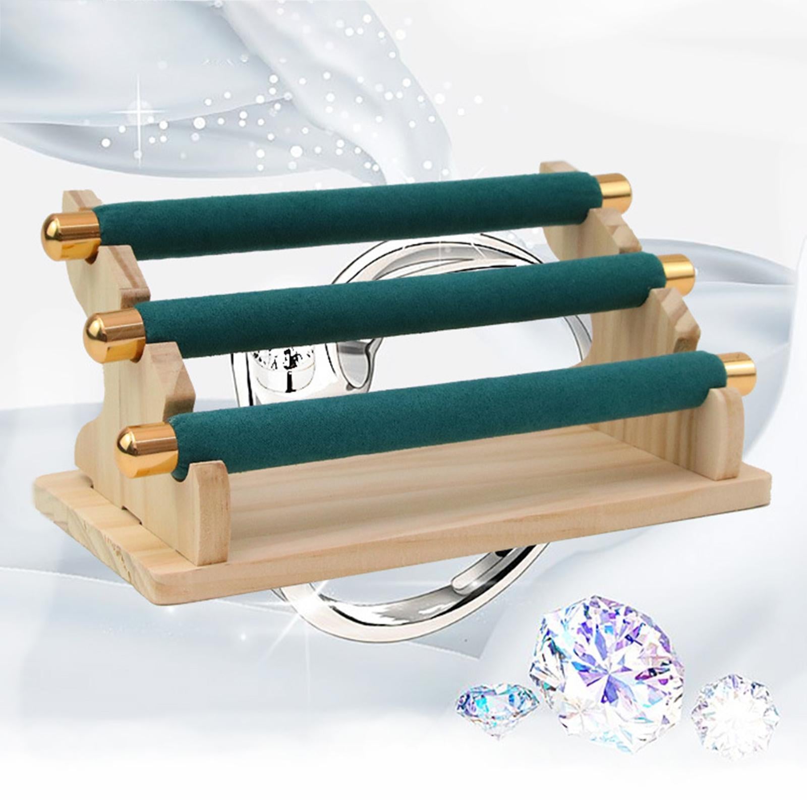 Freestanding Rings Display Holder Showcase Holder for Home Tabletop Green