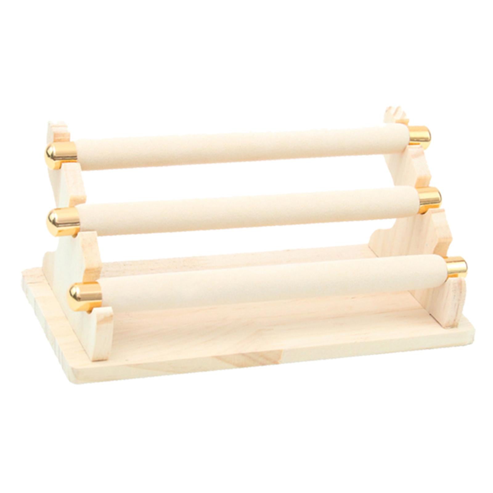 Freestanding Rings Display Holder Showcase Holder for Home Tabletop Beige