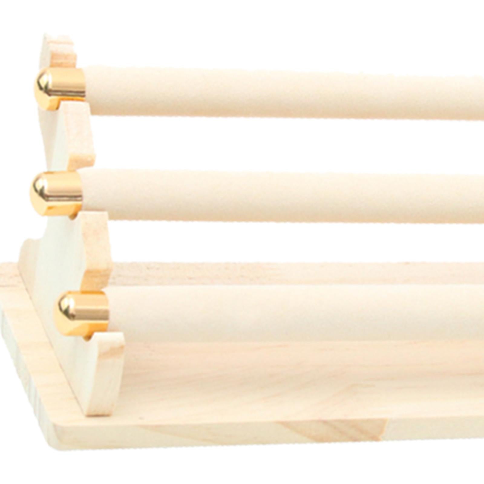 Freestanding Rings Display Holder Showcase Holder for Home Tabletop Beige