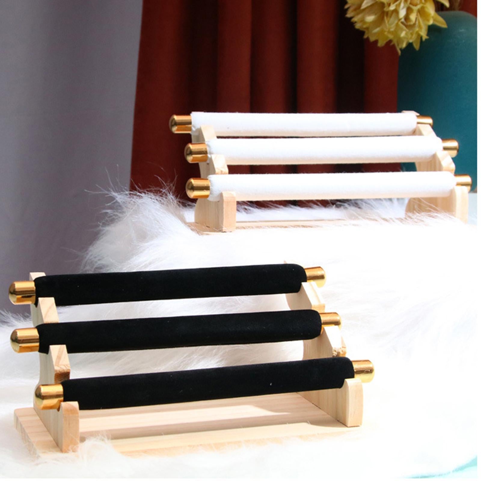 Freestanding Rings Display Holder Showcase Holder for Home Tabletop Beige
