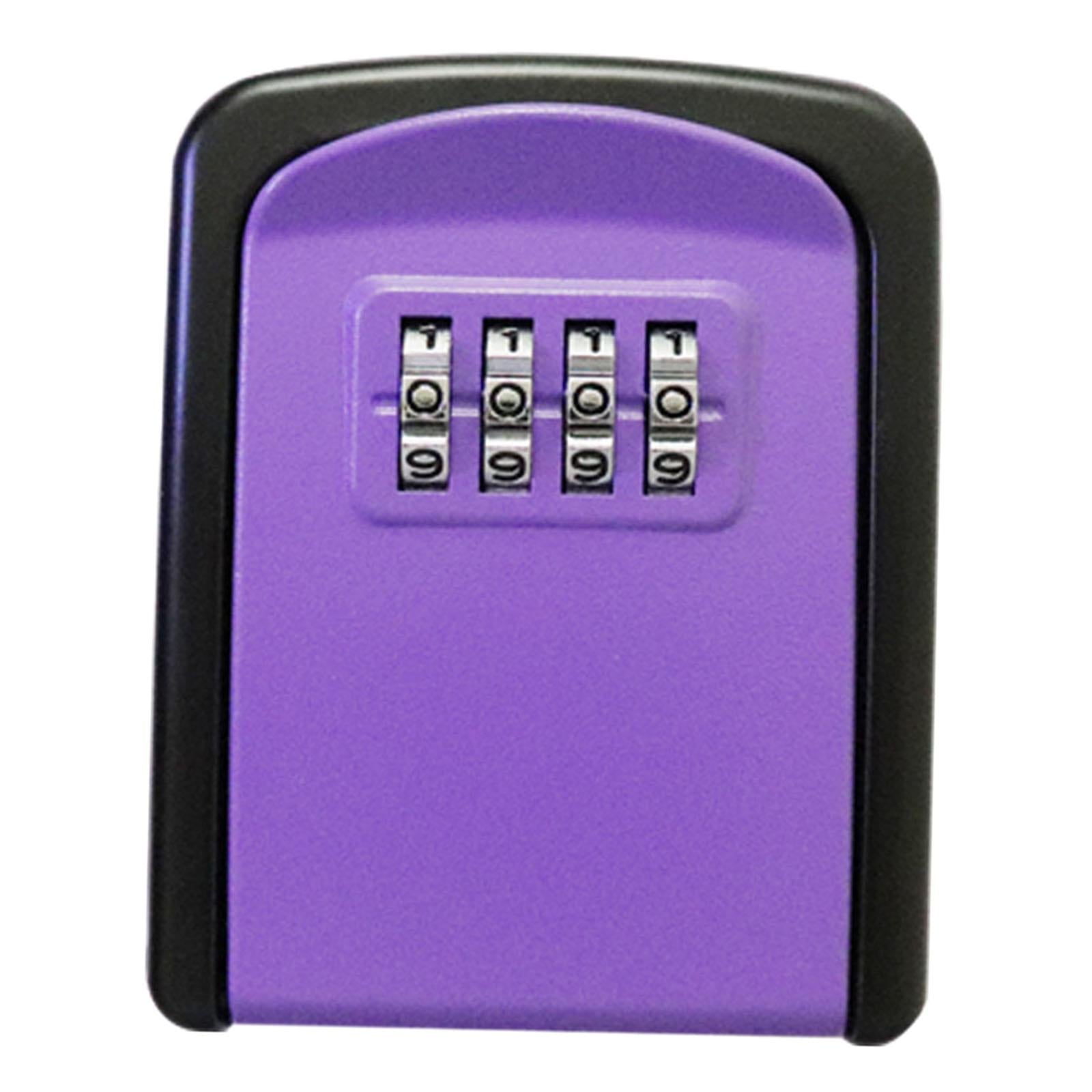 Portable Key Storage Lock Box Combination Lock Box for House purple