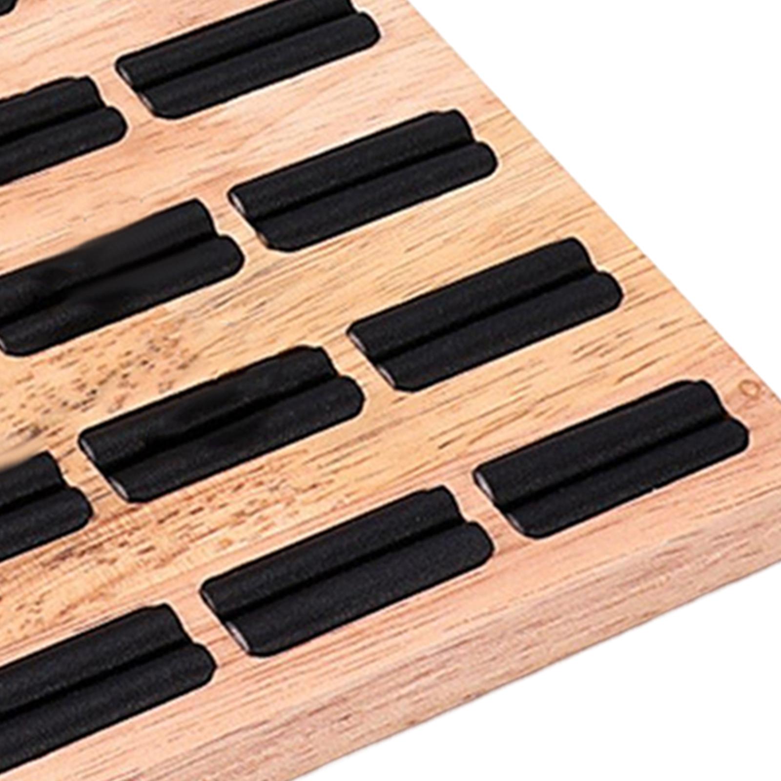 20 Slots Ring Tray Wooden Decoration for Earrings Ring Ladies Black