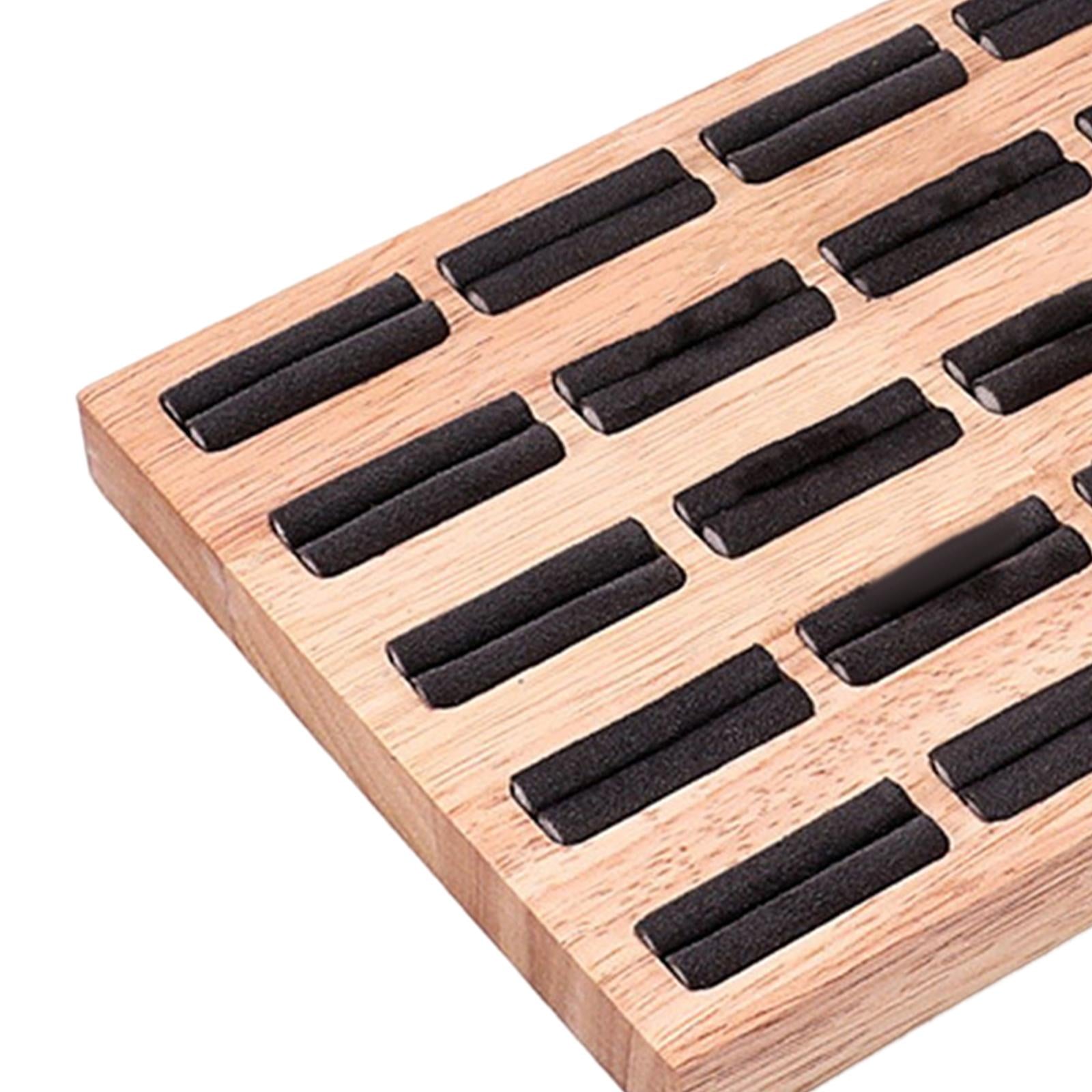 20 Slots Ring Tray Wooden Decoration for Earrings Ring Ladies Dark Gray