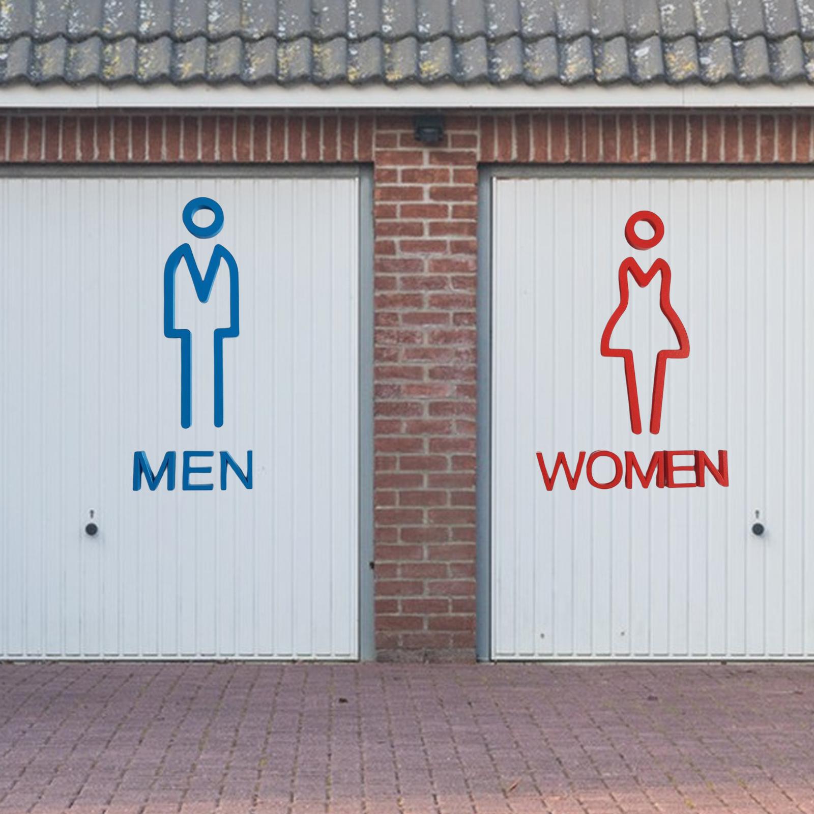 Acrylic Adhesive Bathroom Signage Men Women Sign Accessories Smooth Surface