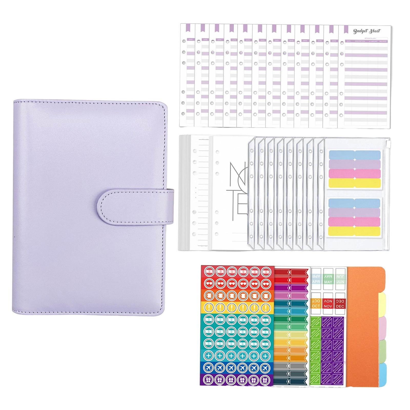 A6 Budget Binder Practical Lightweight Comfortable for Passport Home Cards Purple