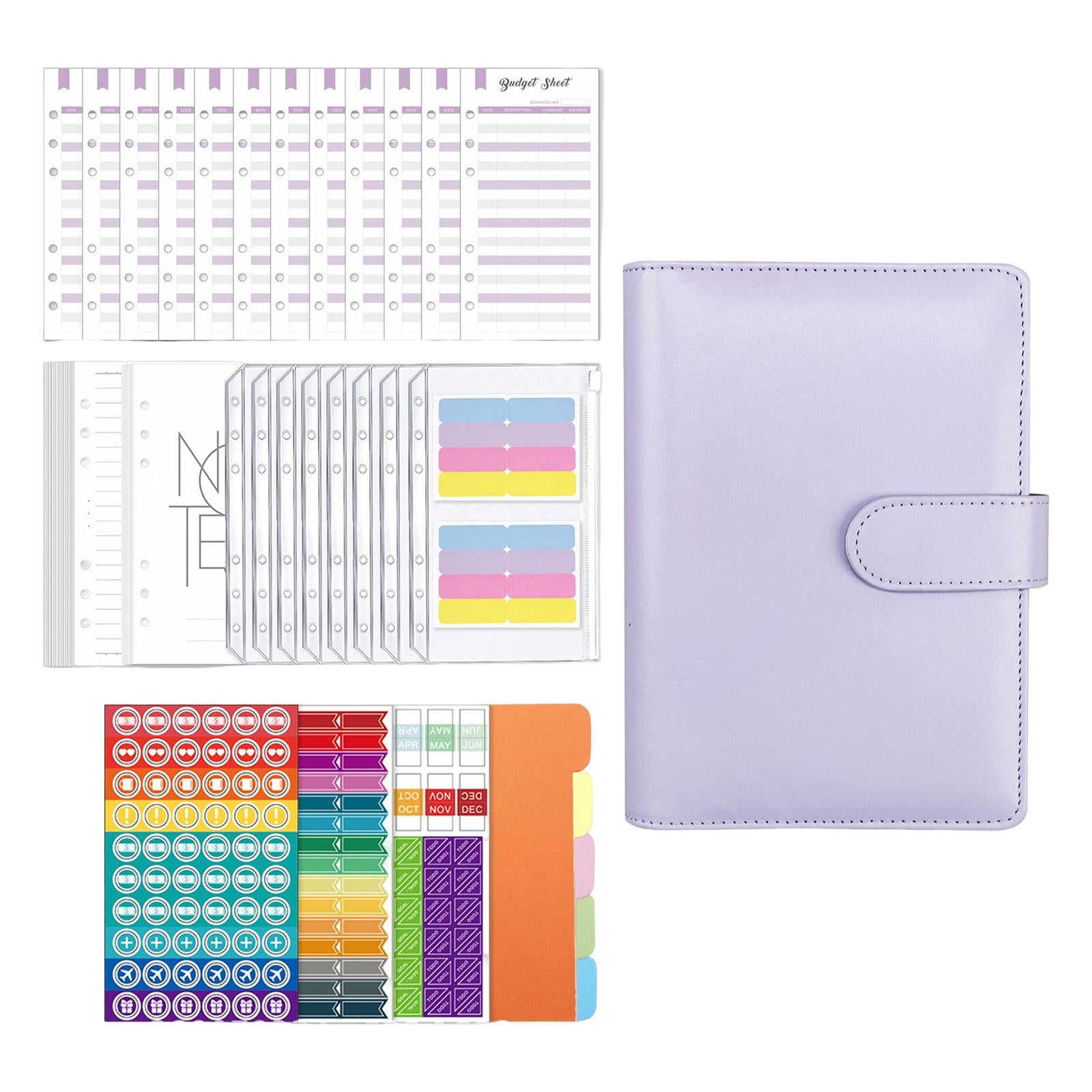 A6 Budget Binder Practical Lightweight Comfortable for Passport Home Cards Purple