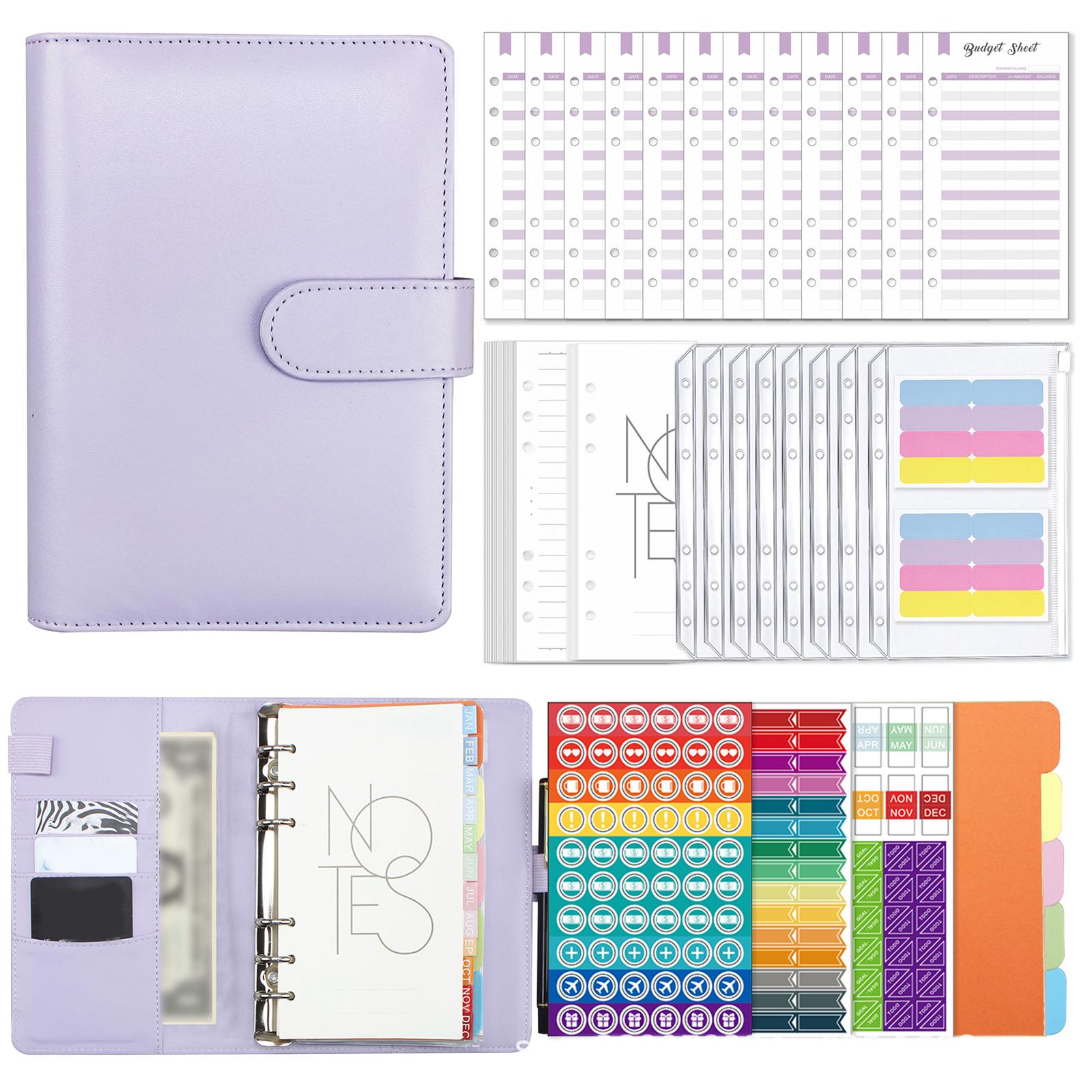 A6 Budget Binder Practical Lightweight Comfortable for Passport Home Cards Purple