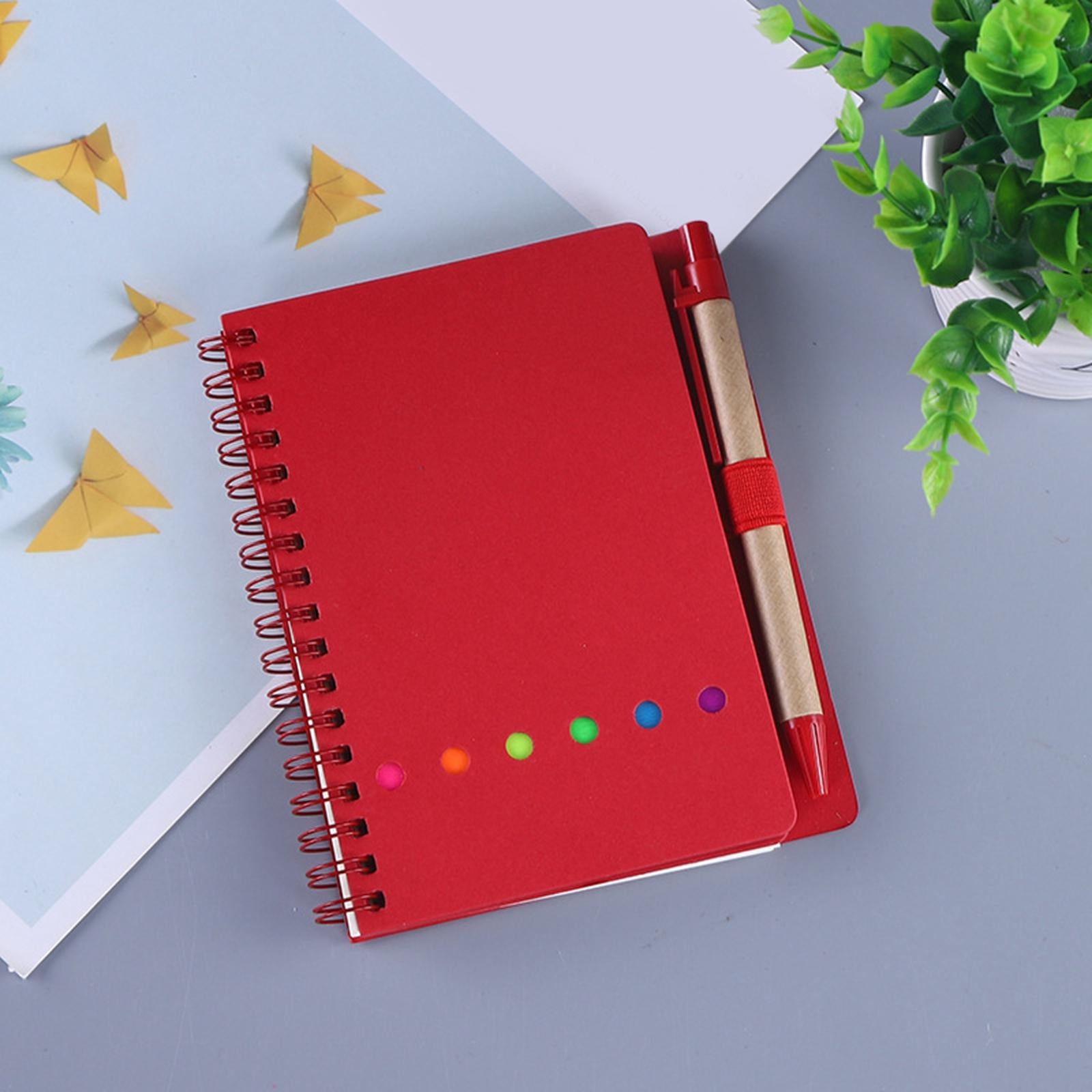 3xTravel Writing Notebook Diary Book Portable with Sticker for Diary Gifts Red