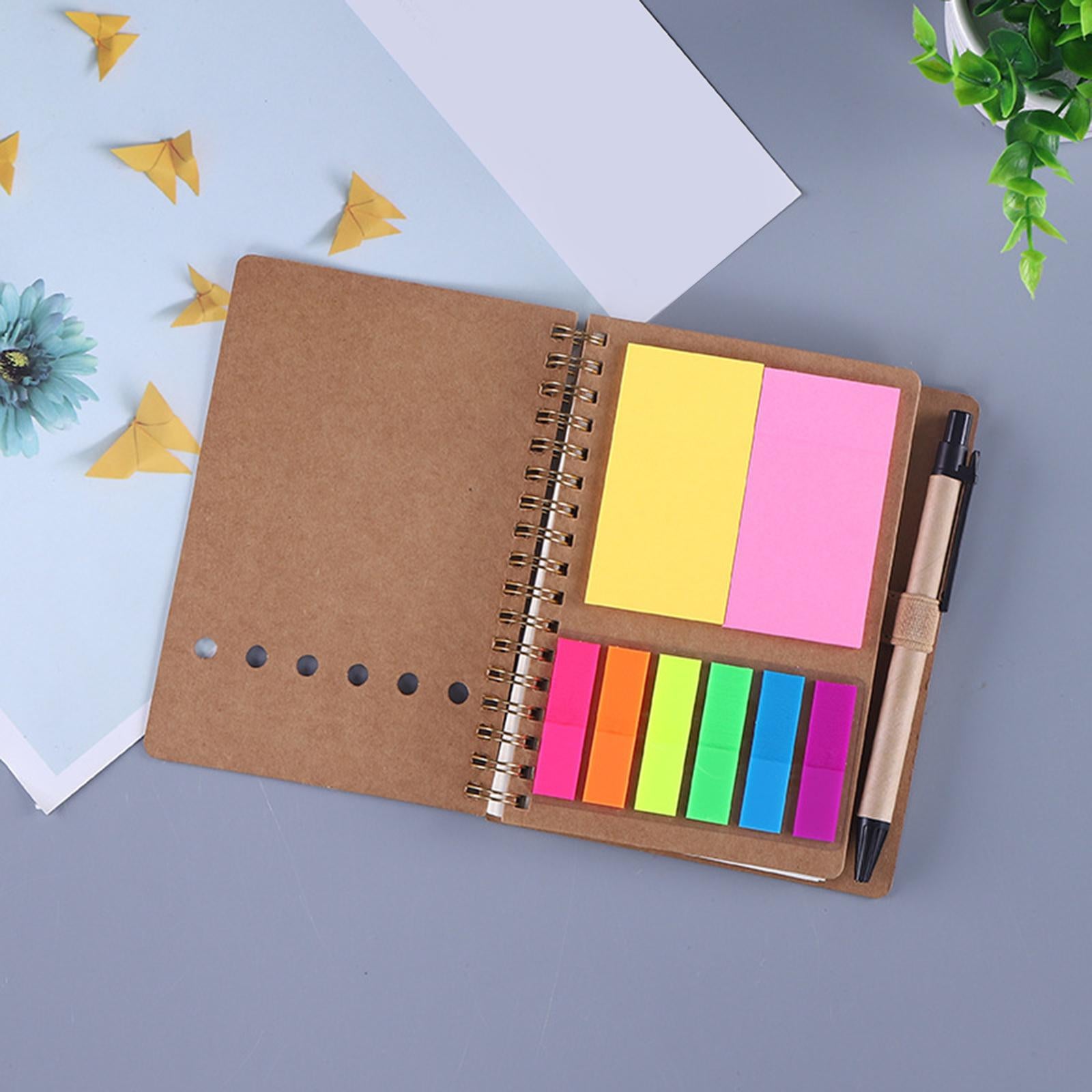 4xTravel Writing Notebook Diary Book Portable with Sticker for Diary Gifts Brown