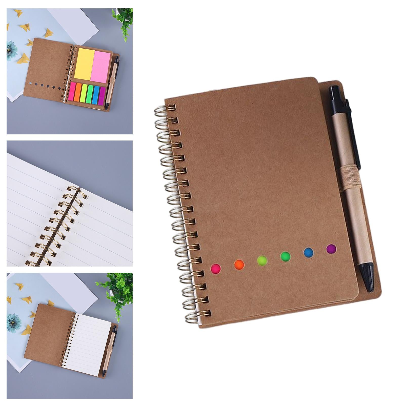 3xTravel Writing Notebook Diary Book Portable with Sticker for Diary Gifts Brown