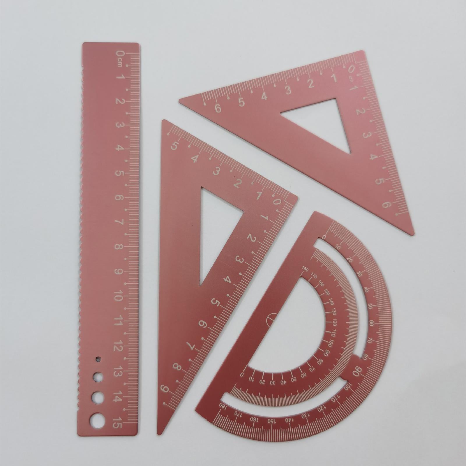 Math Geometry Kit Compass Set Triangle Right Angle Ruler Ruler for Drawing pink