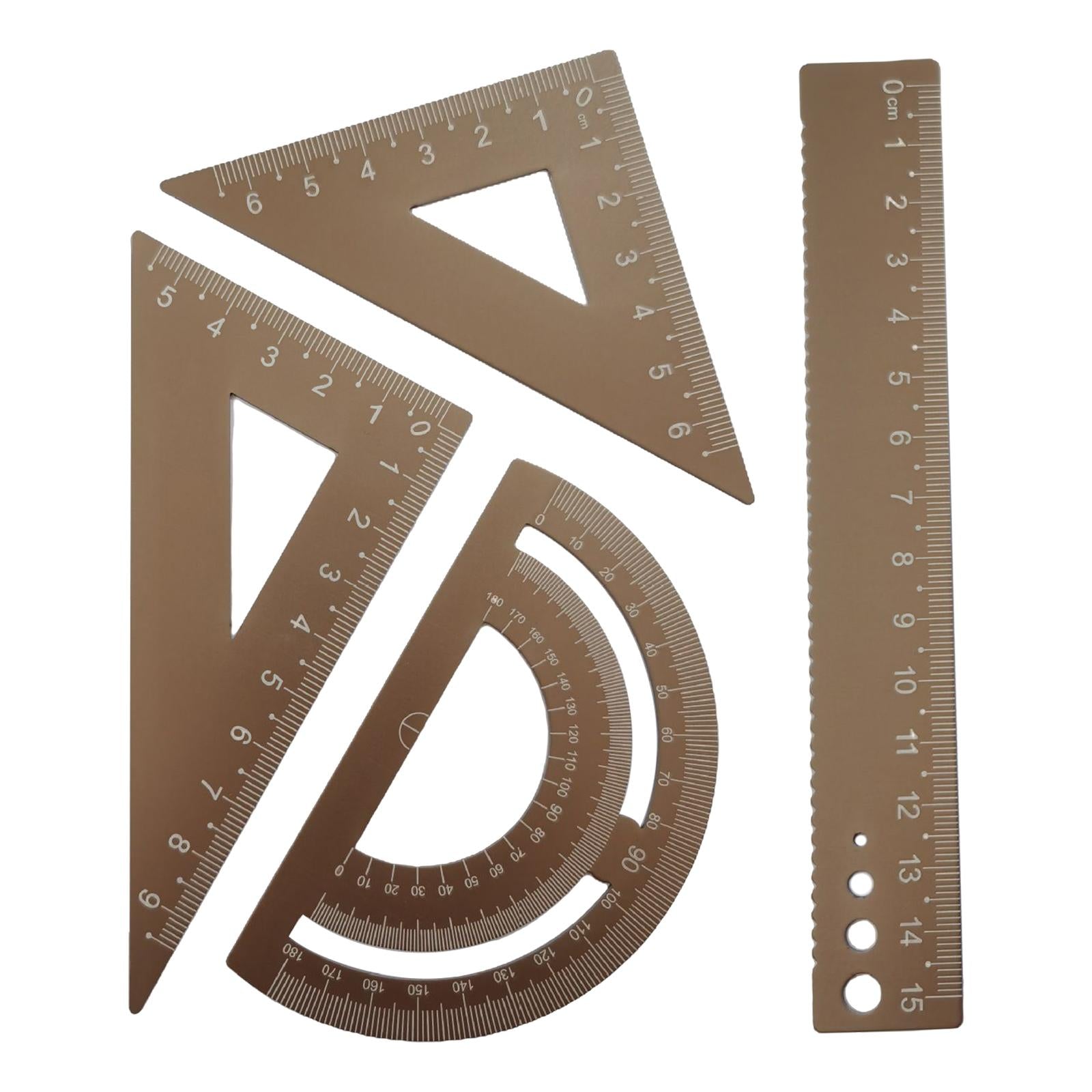 Math Geometry Kit Compass Set Triangle Right Angle Ruler Ruler for Drawing gold