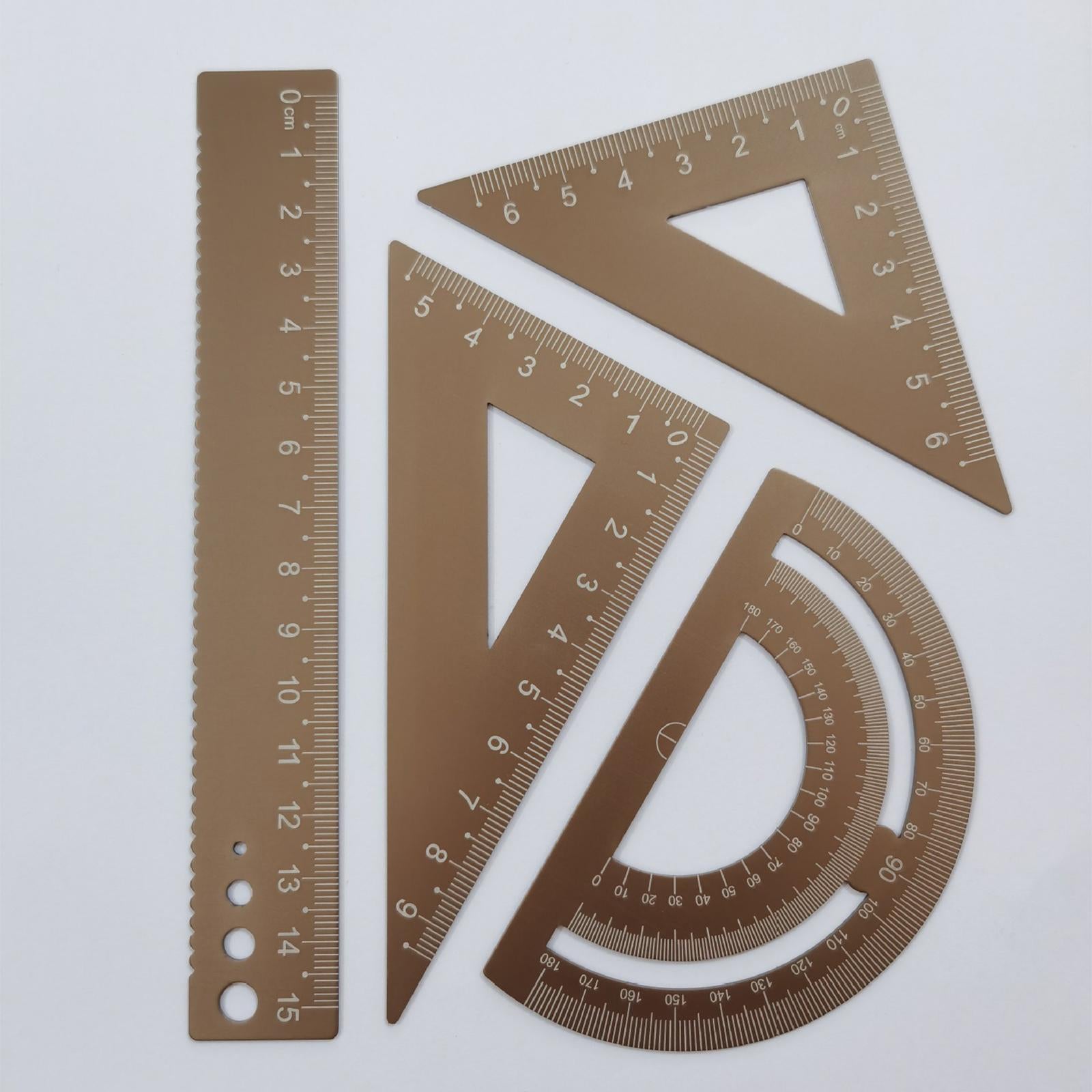 Math Geometry Kit Compass Set Triangle Right Angle Ruler Ruler for Drawing gold