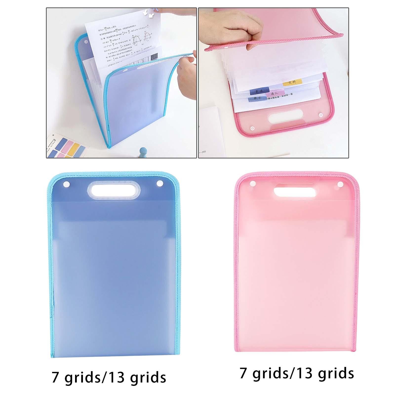 Portable File Folder Paper Storage Large Capacity Gifts 7 Grids Blue