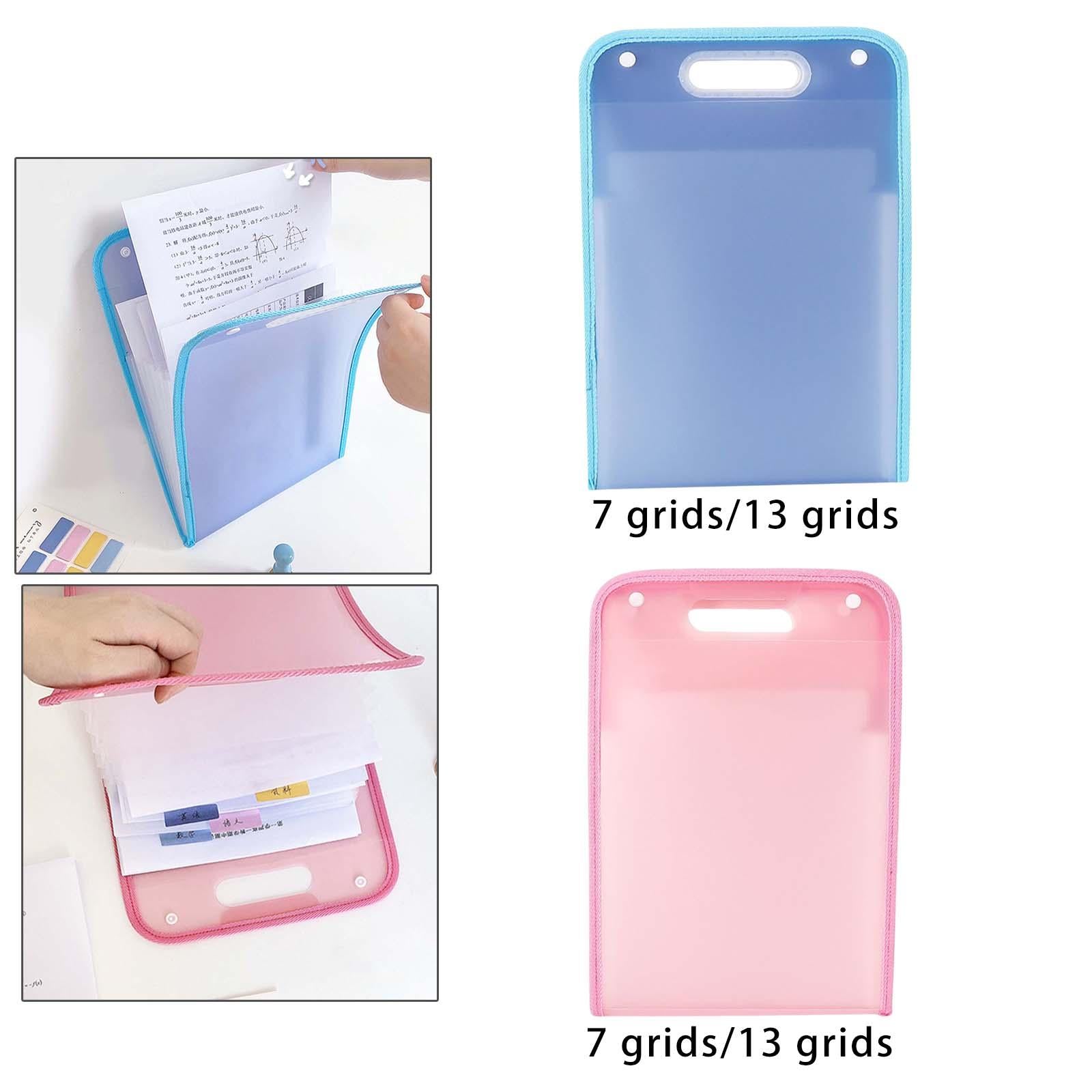 Portable File Folder Paper Storage Large Capacity Gifts 7 Grids Blue