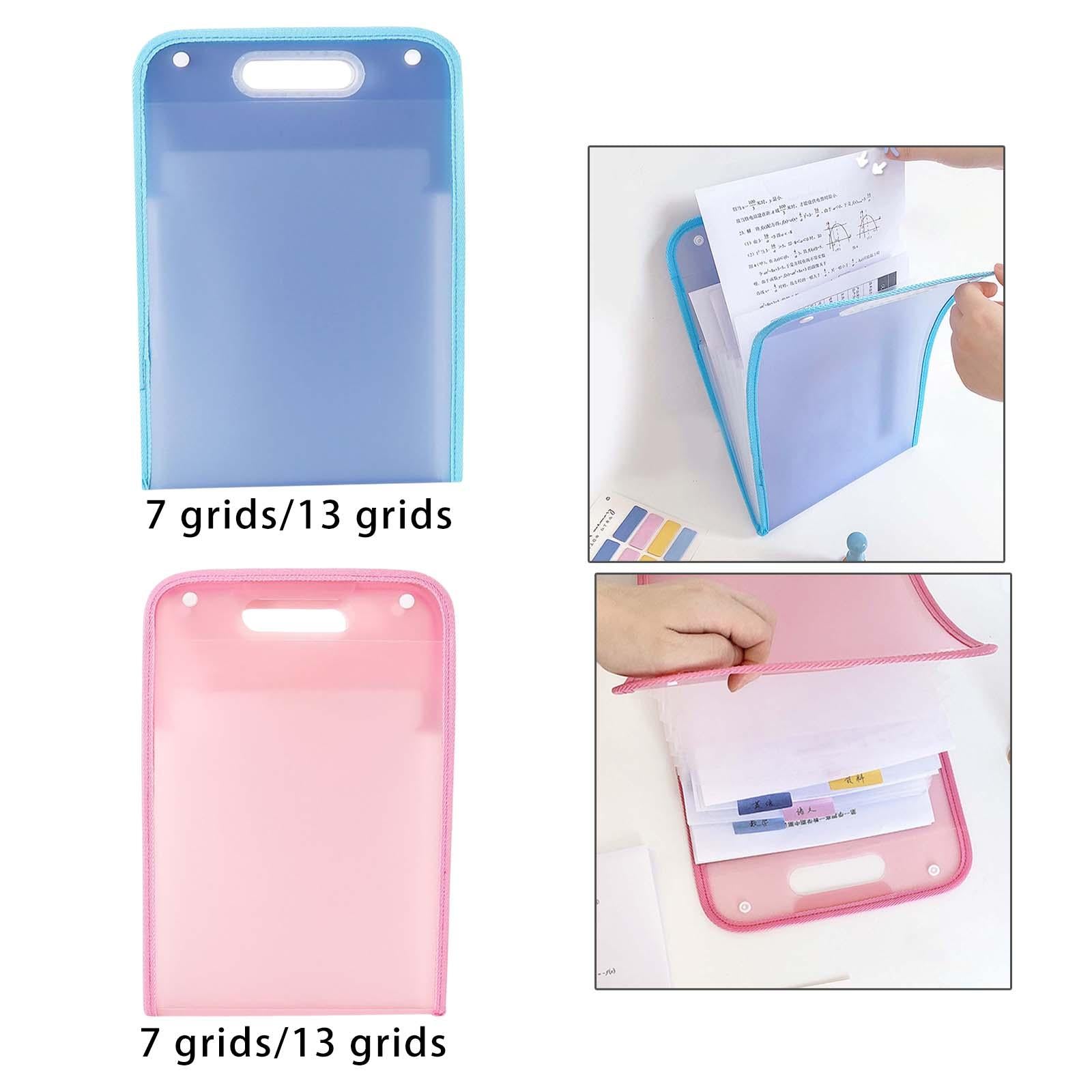 Portable File Folder Paper Storage Large Capacity Gifts 7 Grids Blue