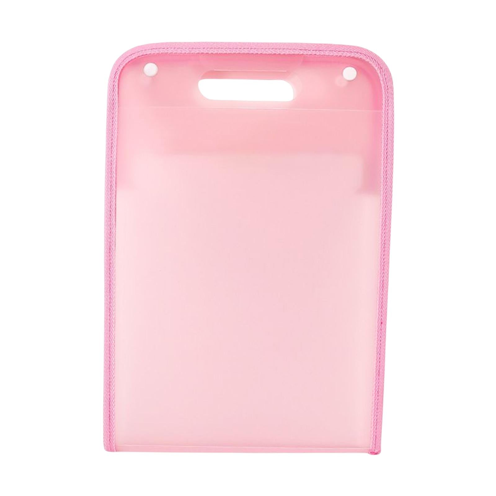 Portable File Folder Paper Storage Large Capacity Gifts 7 Grids Pink