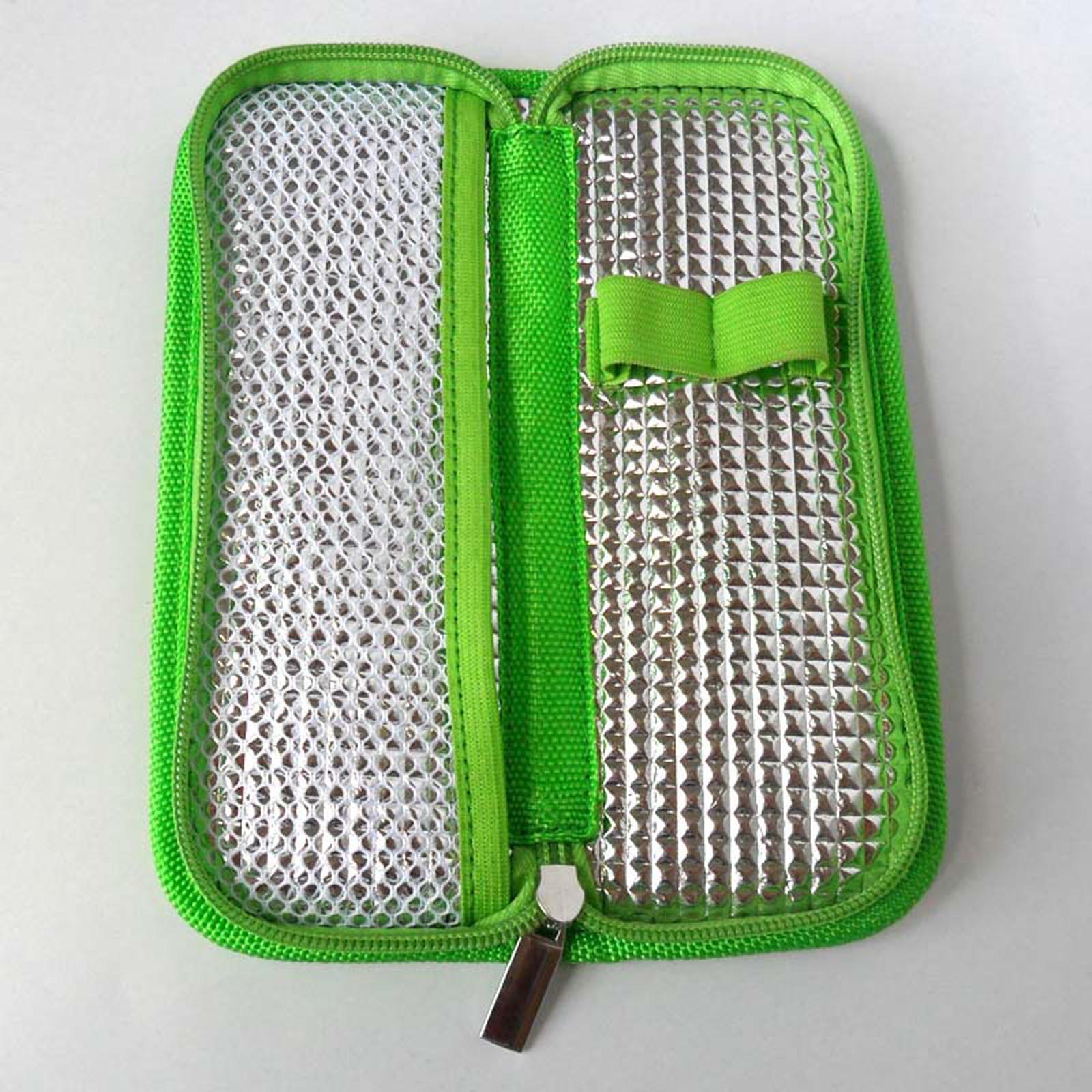 Travel Carry Case Protector Insulation Cooling Bag Smooth Zip Organzier Green