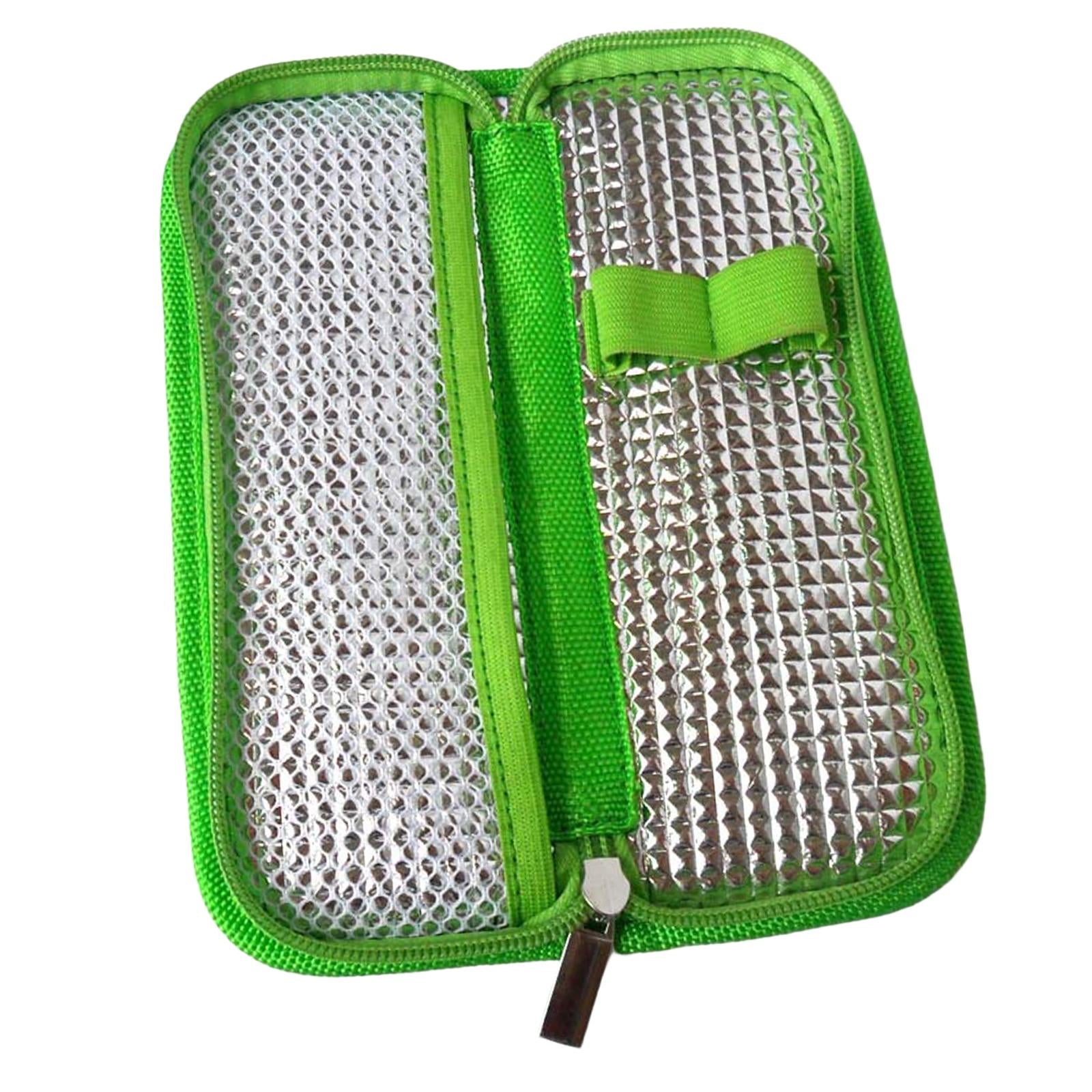 Travel Carry Case Protector Insulation Cooling Bag Smooth Zip Organzier Green