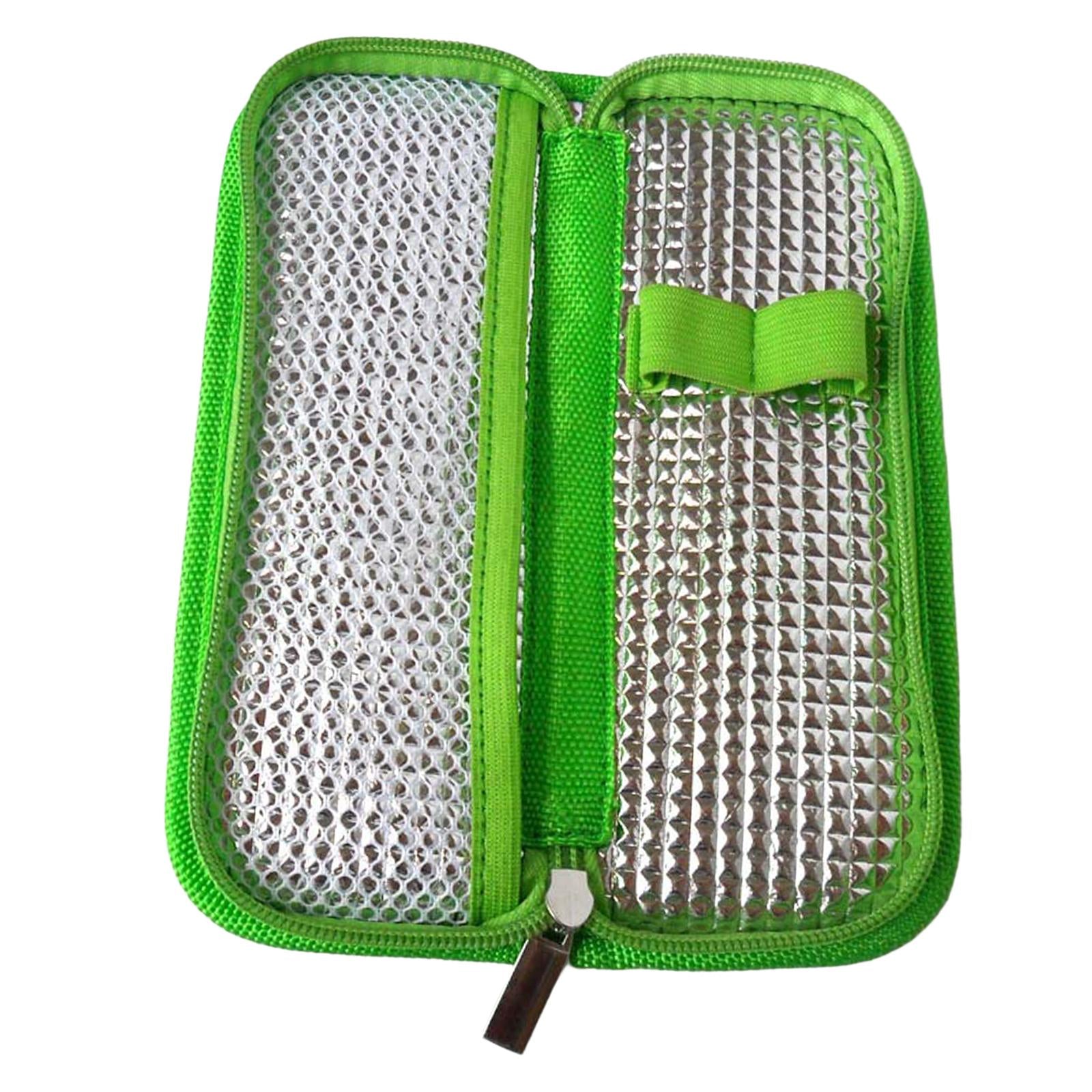 Travel Carry Case Protector Insulation Cooling Bag Smooth Zip Organzier Green