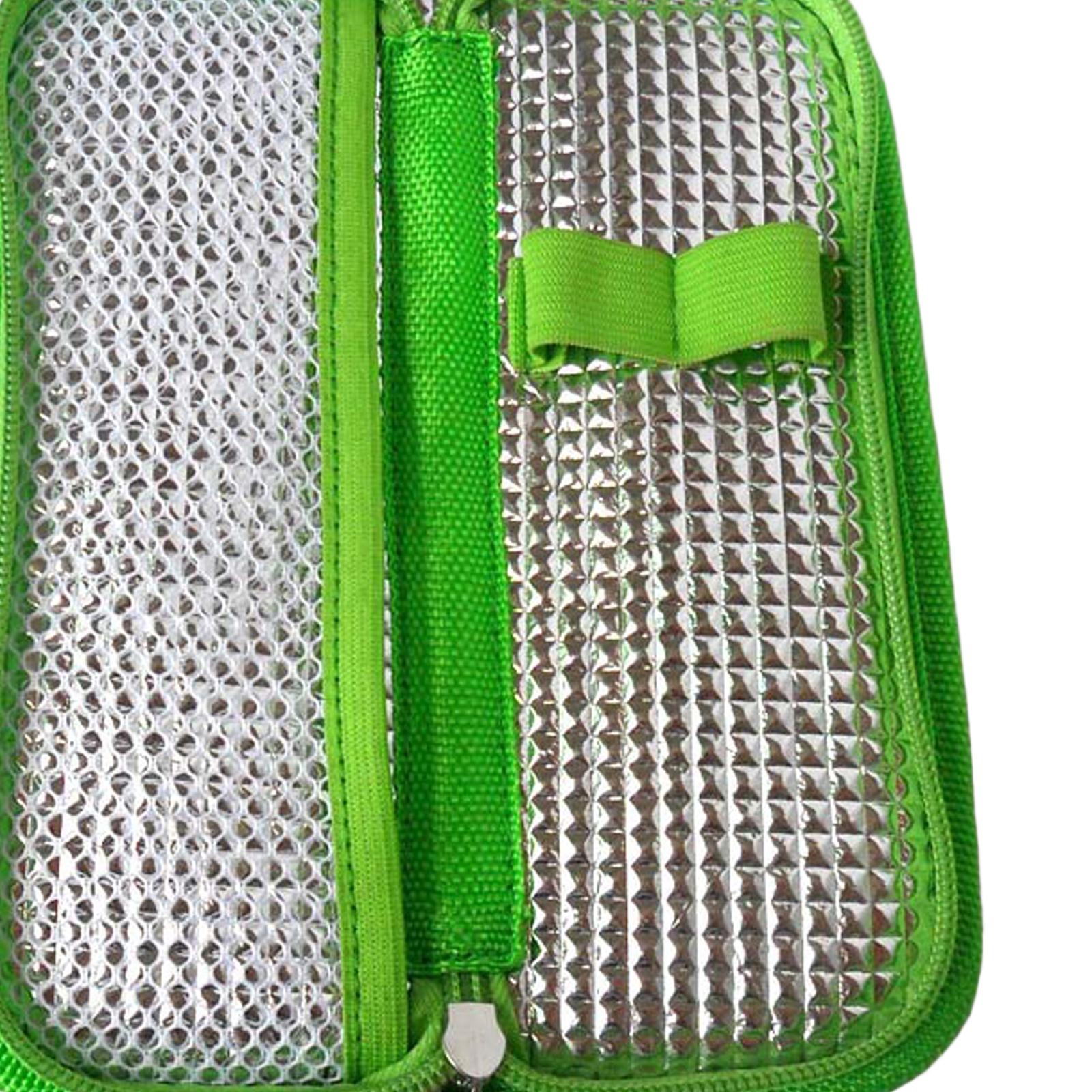 Travel Carry Case Protector Insulation Cooling Bag Smooth Zip Organzier Green