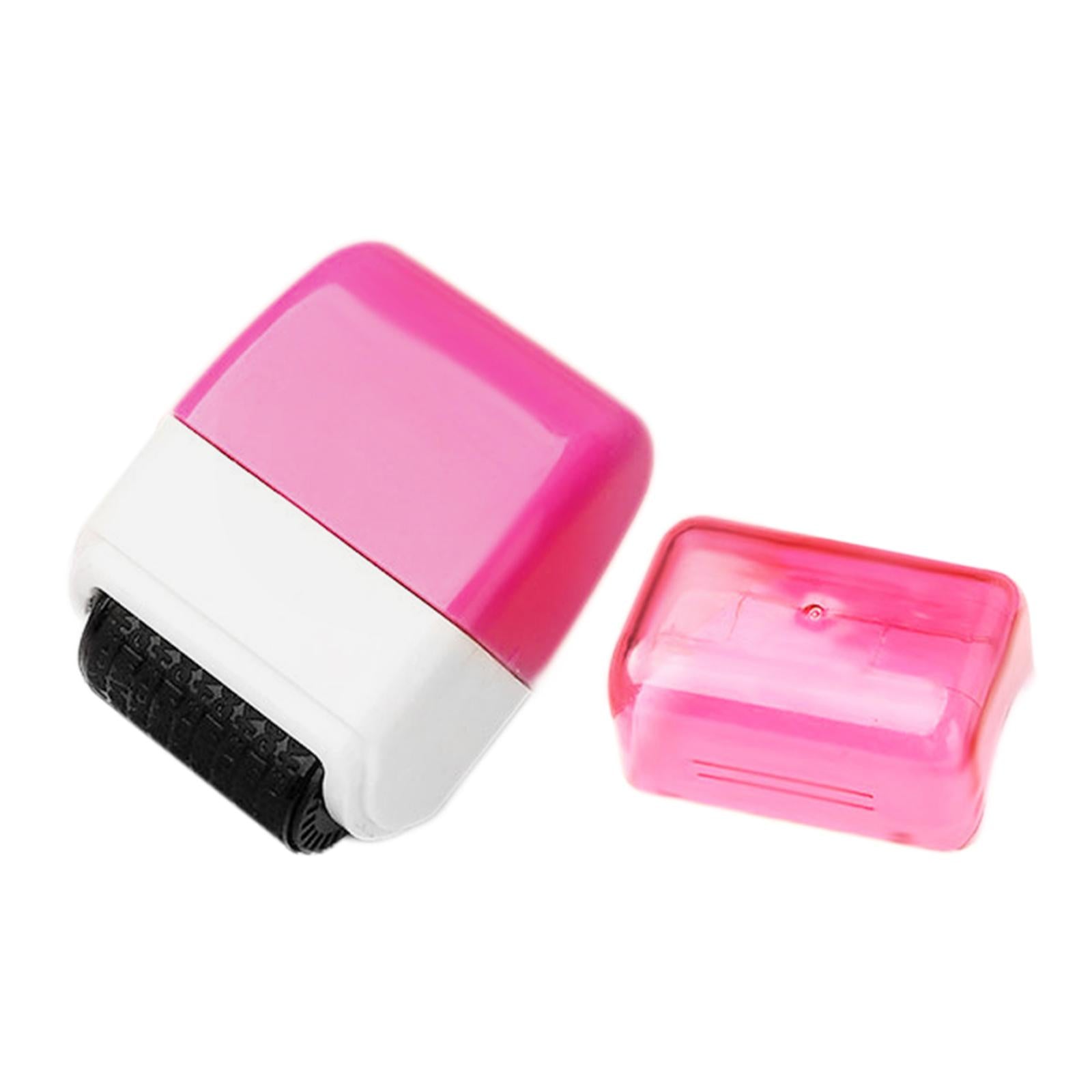 Protection Privacy Data Roller Stamp Seal Defend ID Information Security Pink