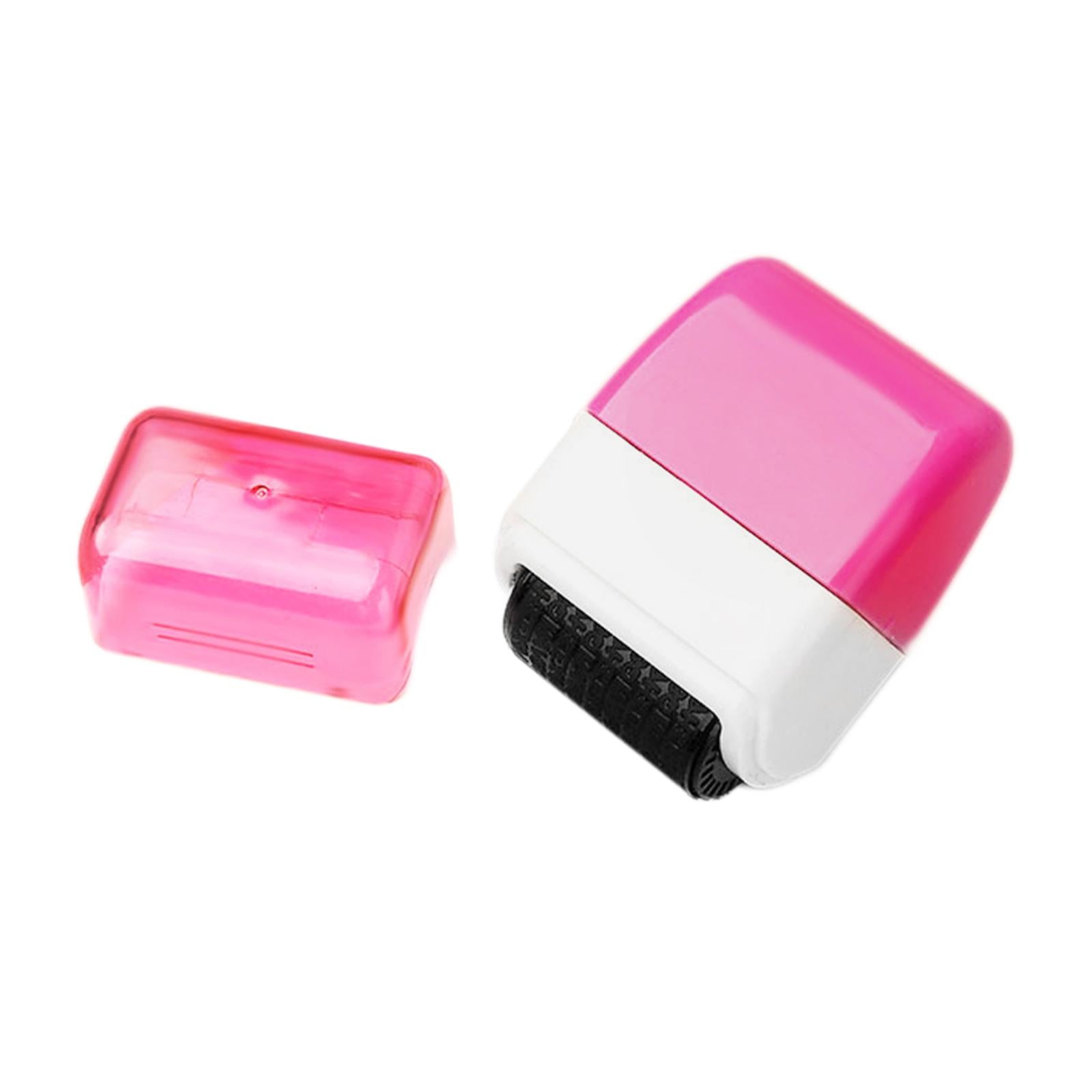 Protection Privacy Data Roller Stamp Seal Defend ID Information Security Pink