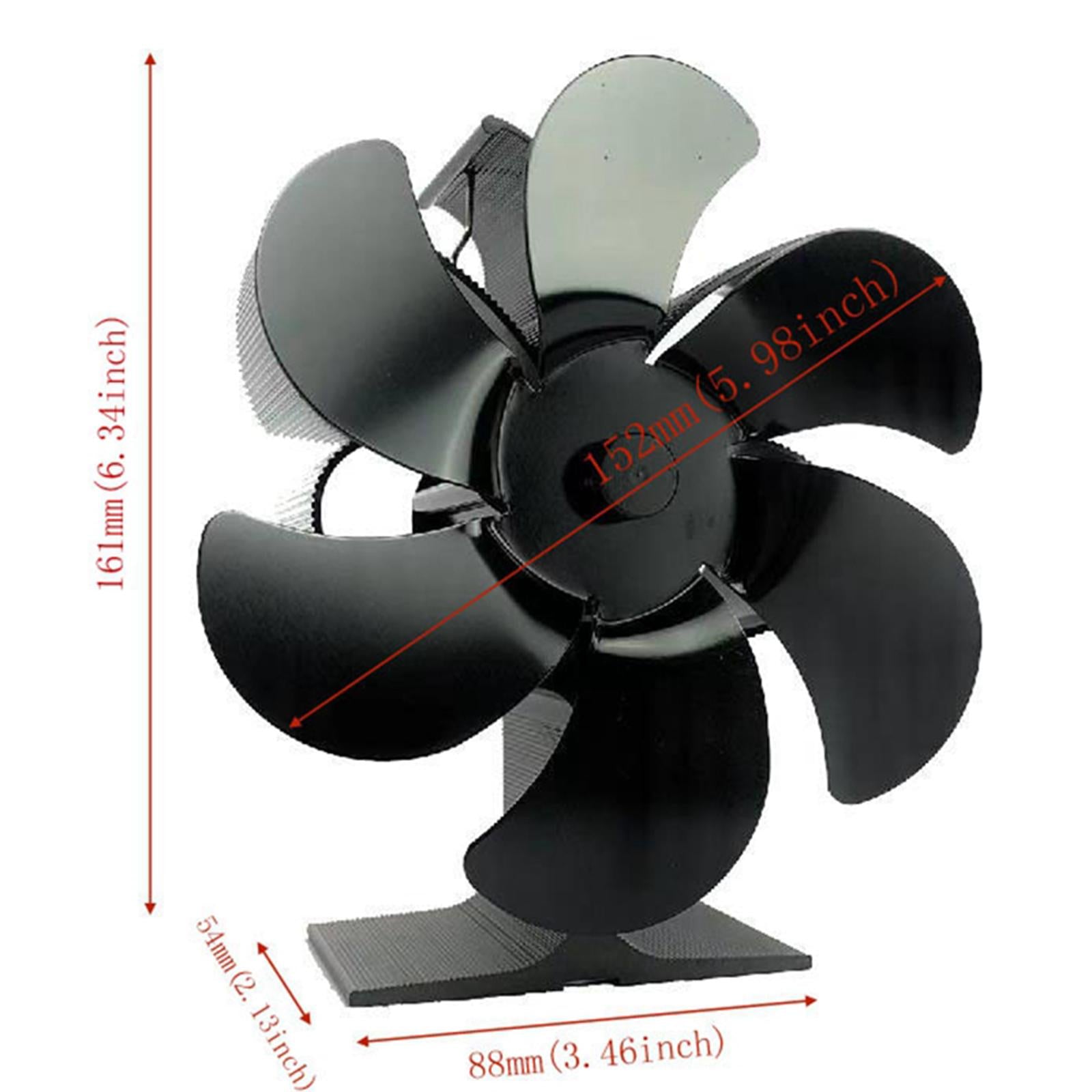 6 Blade Stove Top Fan Heat Powered Fireplace Home Xmas Circulating S