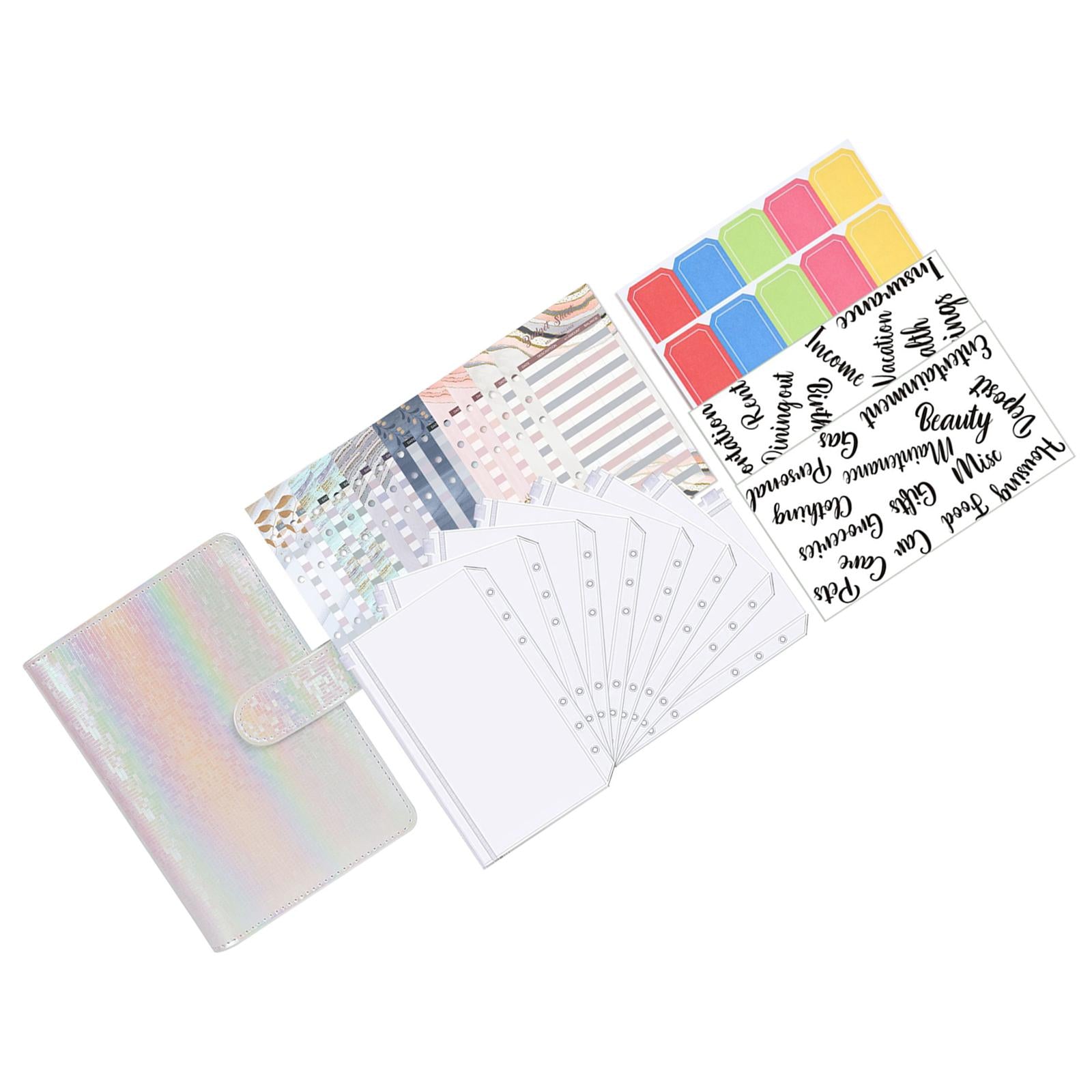 A6 Budget Binder Planner Label Sticker Notebook for Budgeting Expense Saving White