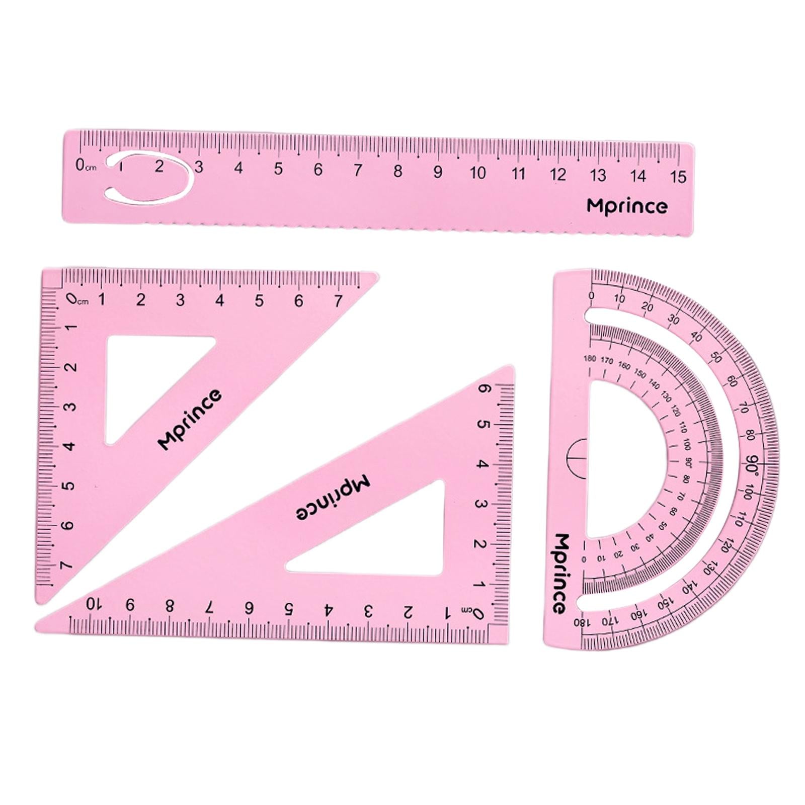 2xGeometry Math Ruler Metal Protractor Ruler Set for Home Carpentry