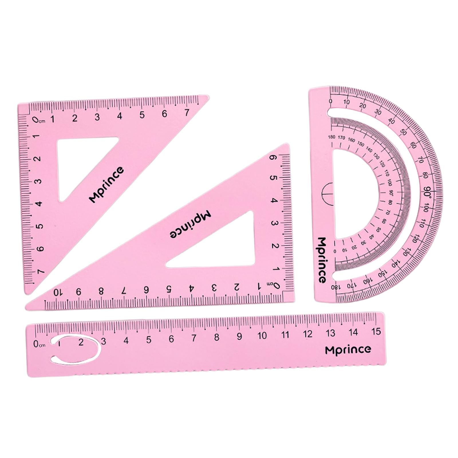 2xGeometry Math Ruler Metal Protractor Ruler Set for Home Carpentry