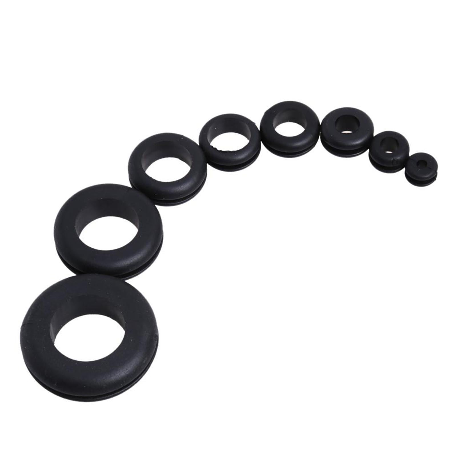 180x Portable Rubber Grommets Assorted Sizes Accessories for Wires Plugs