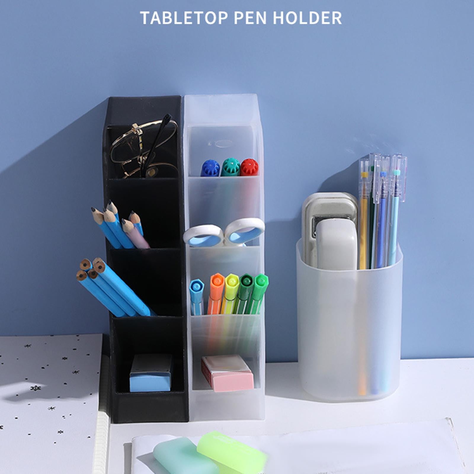 Pencil Dispenser Desk Stationery Organizer 4 Layer for Home Office Organizer white cylinder