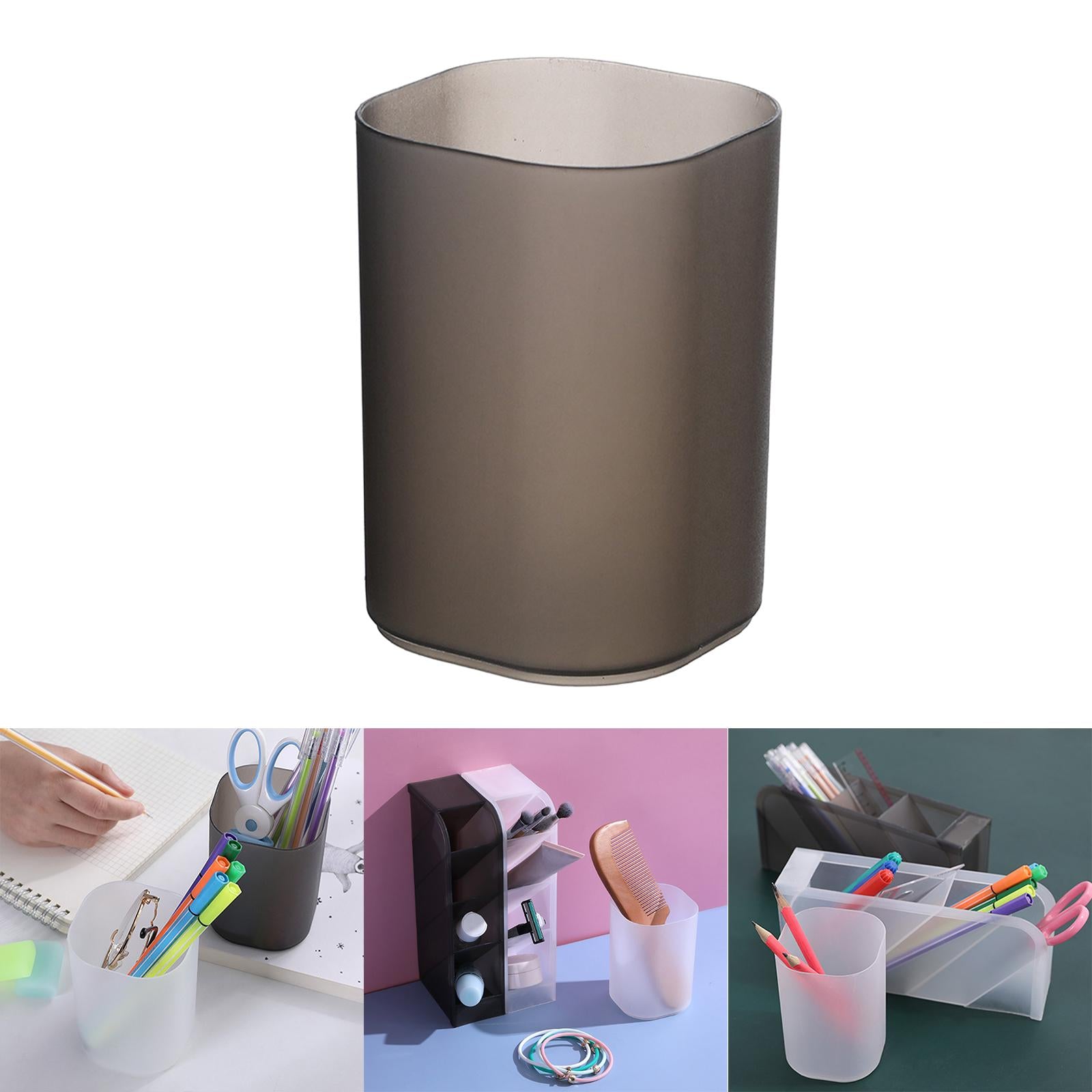 Pencil Dispenser Desk Stationery Organizer 4 Layer for Home Office Organizer grey cylinder