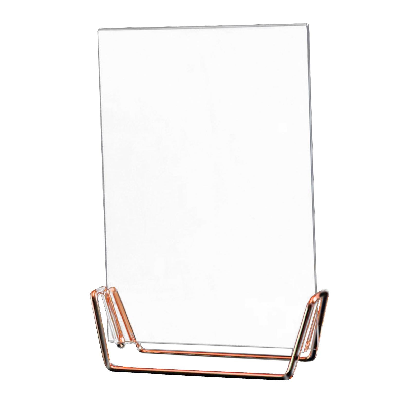 Acrylic Photo Picture Frame Metal Base Decor for Table Birthday Photograph Rose Golden